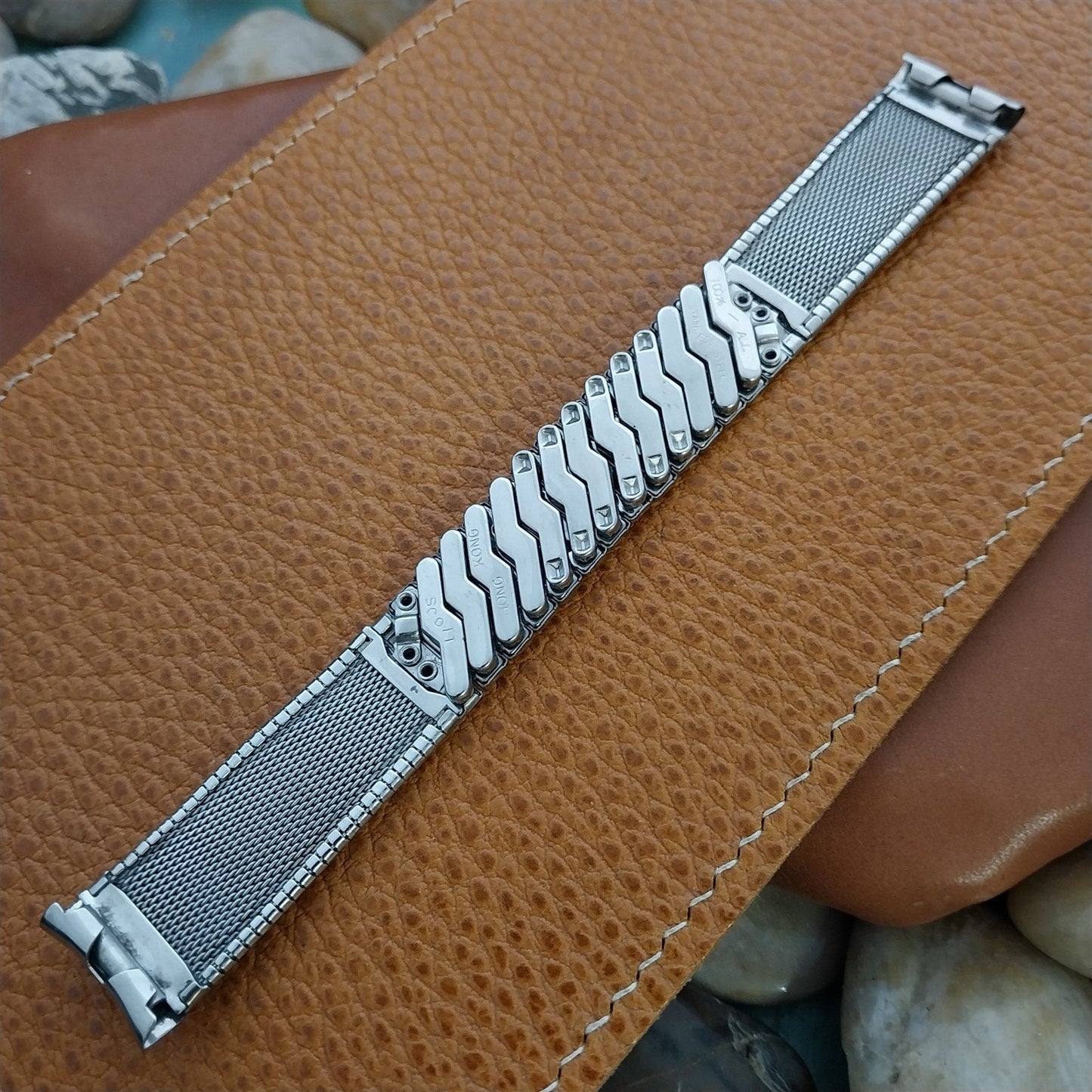 Vintage 17mm Scott Stainless Steel Expansion 1960s Unused Watch Band