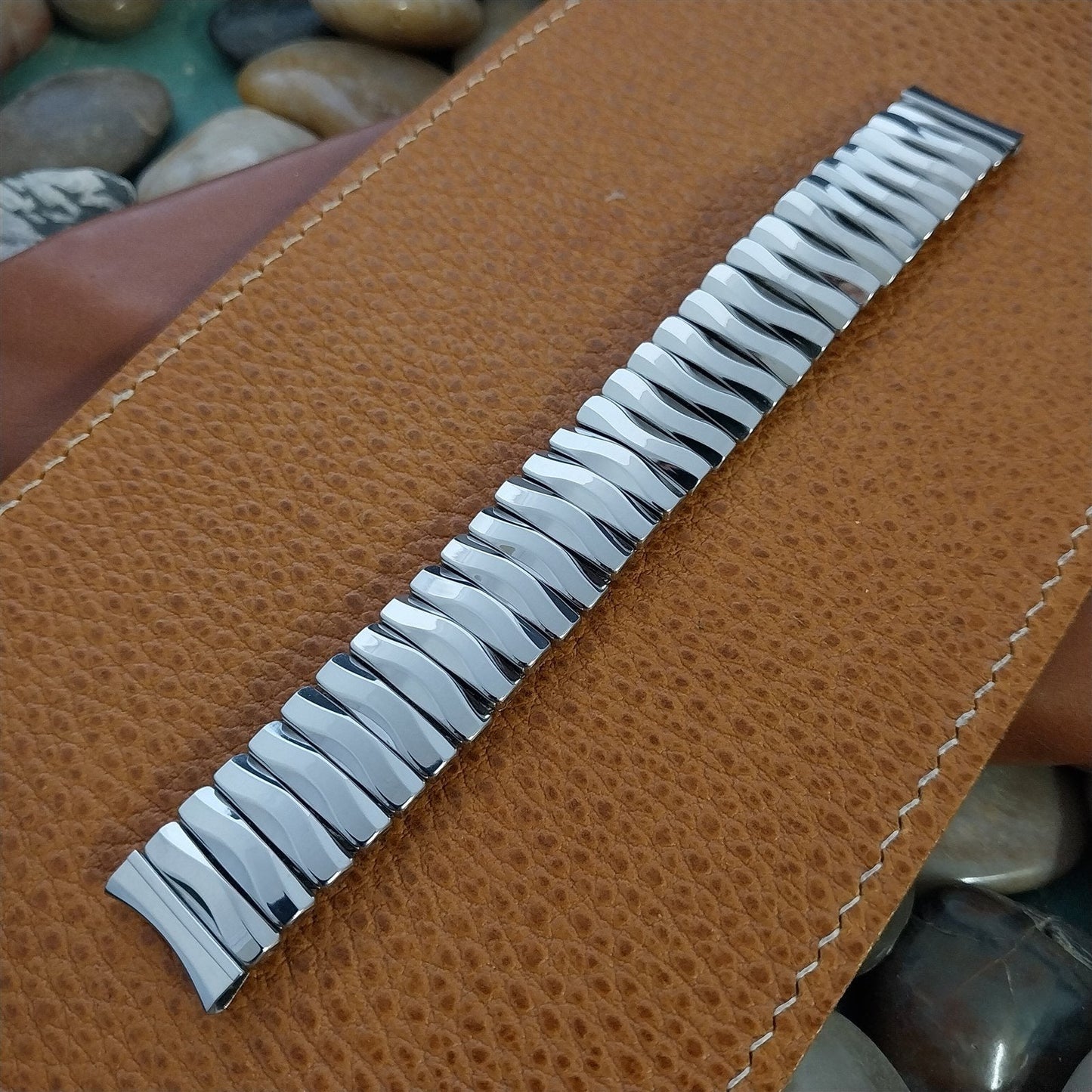 17.2mm Stainless Steel JB Champion USA Curved nos 1950s Vintage Watch Band