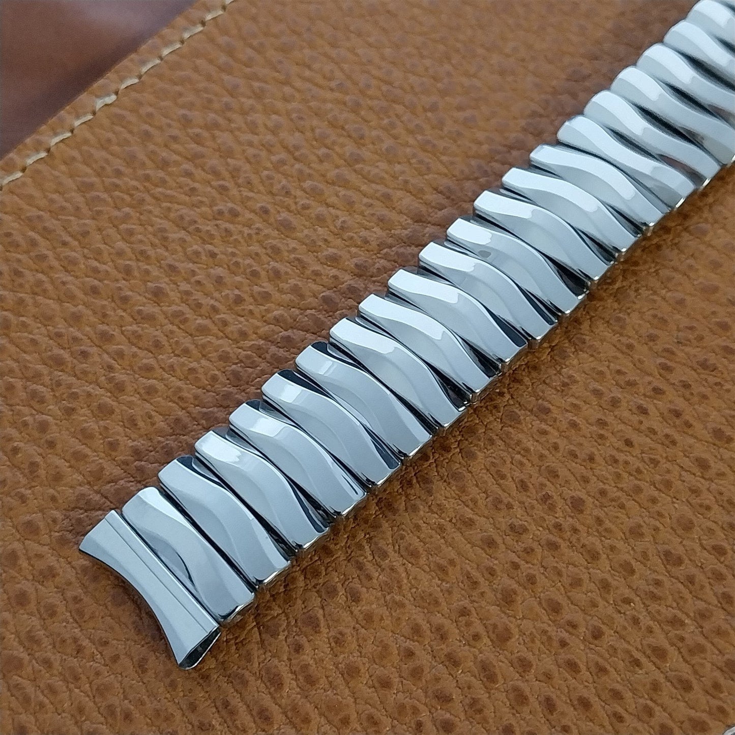 17.2mm Stainless Steel JB Champion USA Curved nos 1950s Vintage Watch Band