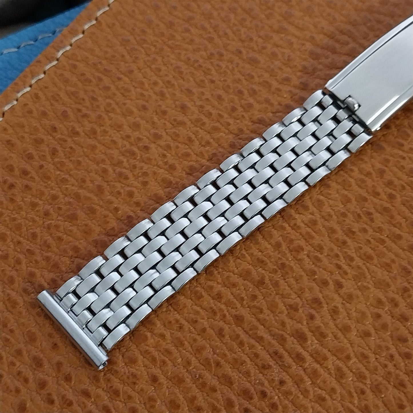 12k White Gold-Filled JB Champion Basketweave 5/8" 1940s Vintage Watch Band