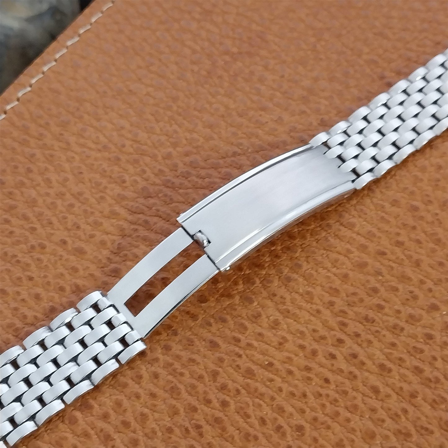 12k White Gold-Filled JB Champion Basketweave 5/8" 1940s Vintage Watch Band