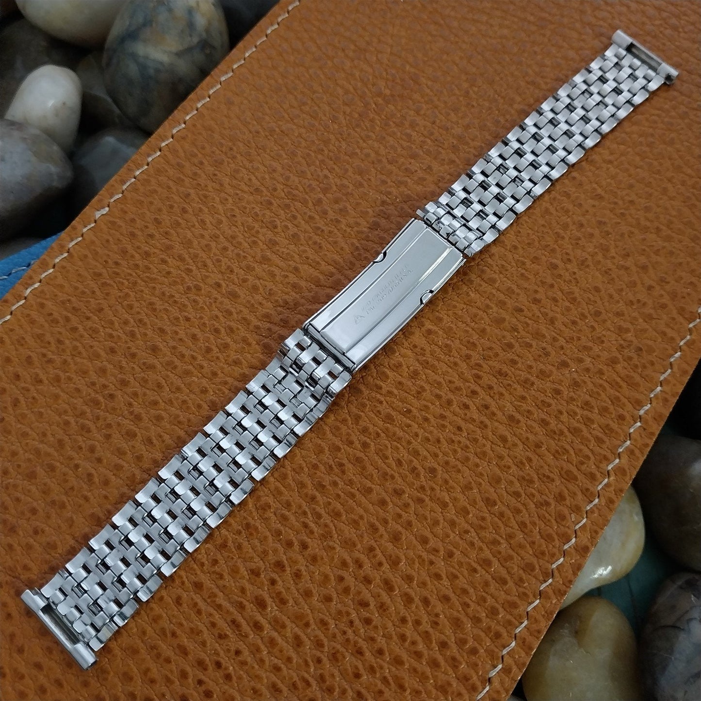 12k White Gold-Filled JB Champion Basketweave 5/8" 1940s Vintage Watch Band