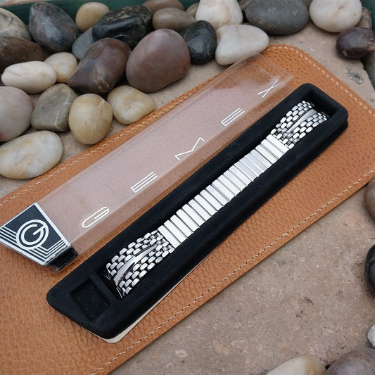 MCM 5/8" Gemex Stainless Steel Rice Beads Mid Century Unused Vintage Watch Band