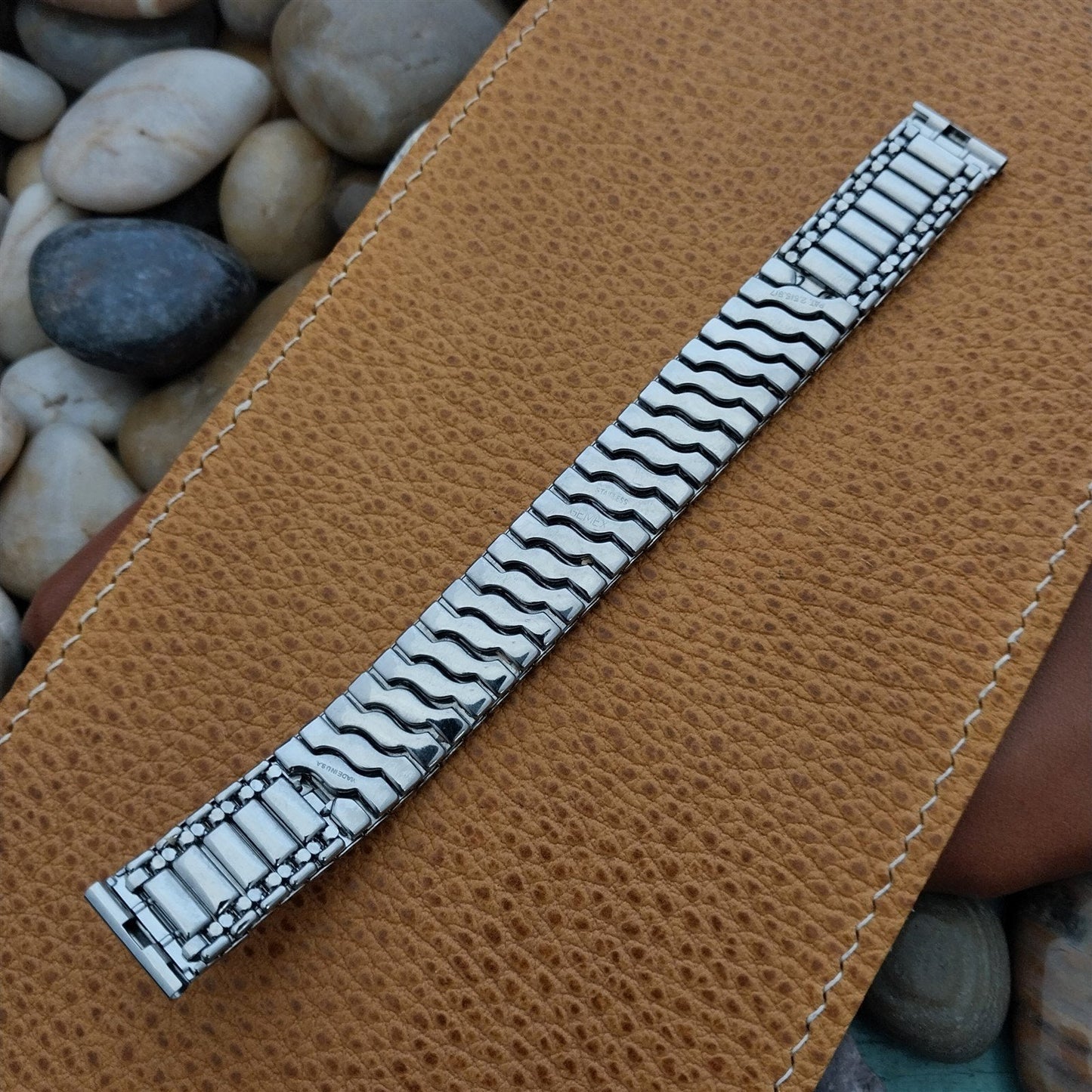 5/8" Gemex USA Stainless Steel Scissor-Expansion Unused 1950s Vintage Watch Band