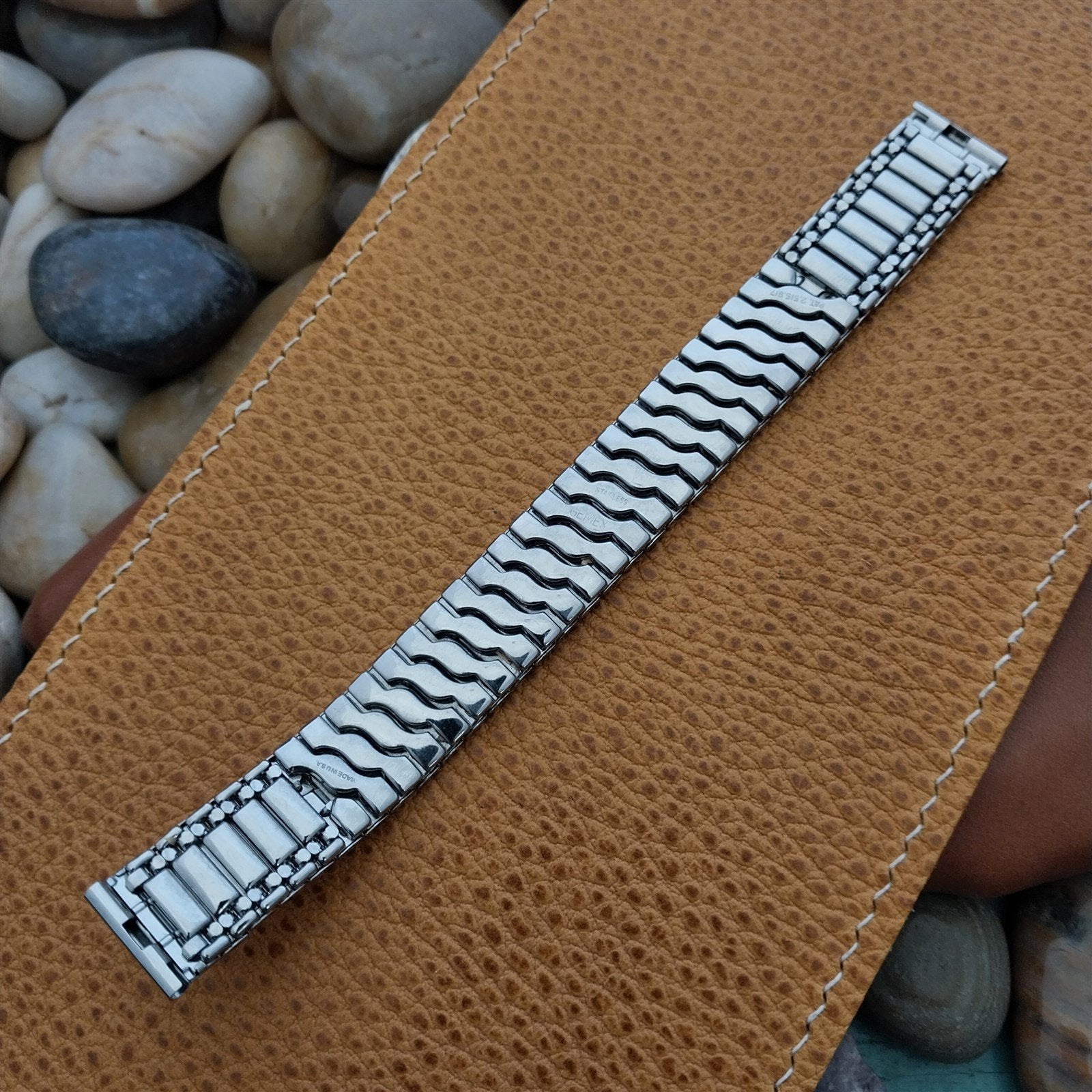 5/8" Gemex USA Stainless Steel Scissor-Expansion Unused 1950s Vintage Watch Band