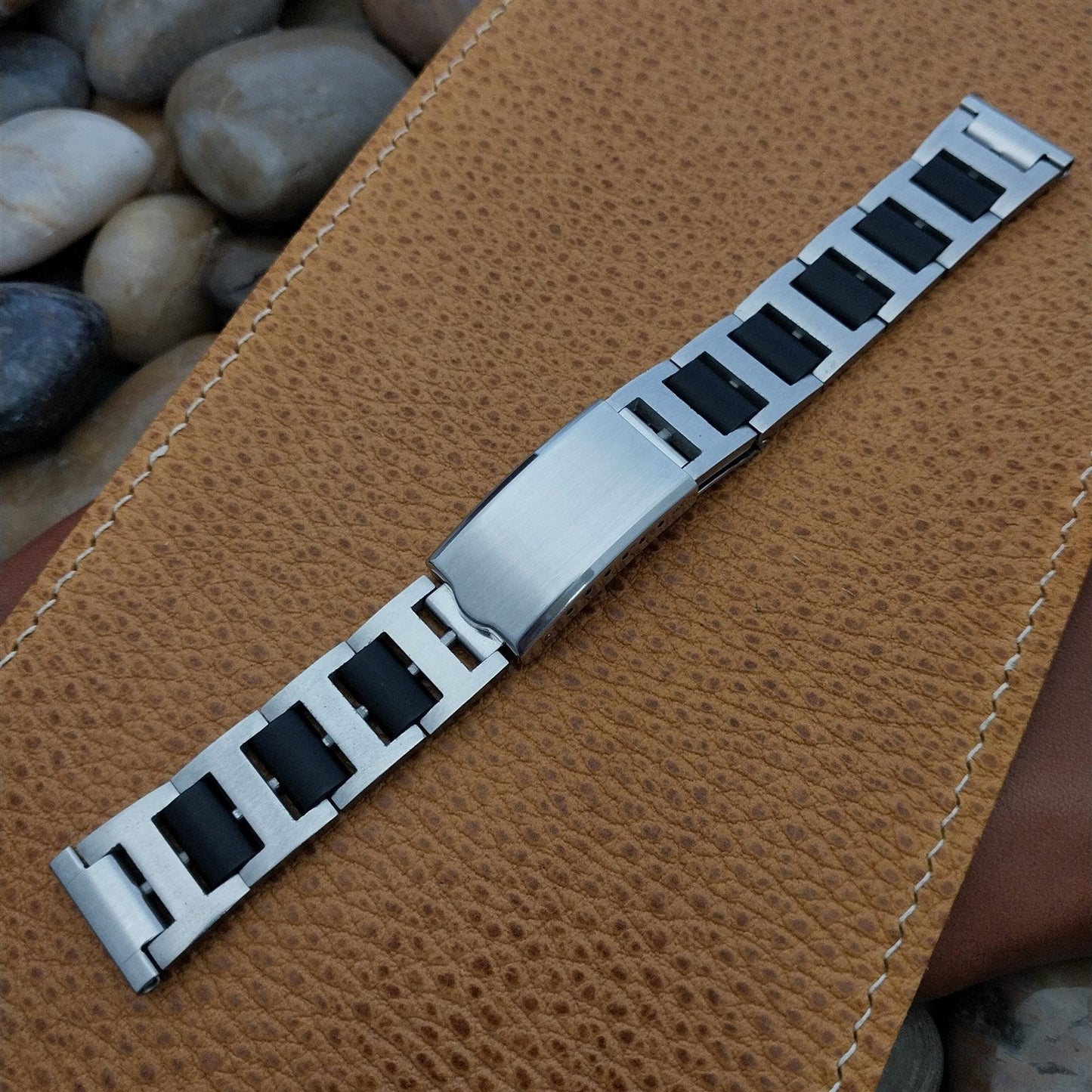 17.2mm Stainless Steel Solid-Link JB Champion Unused 1960s Vintage Watch Band