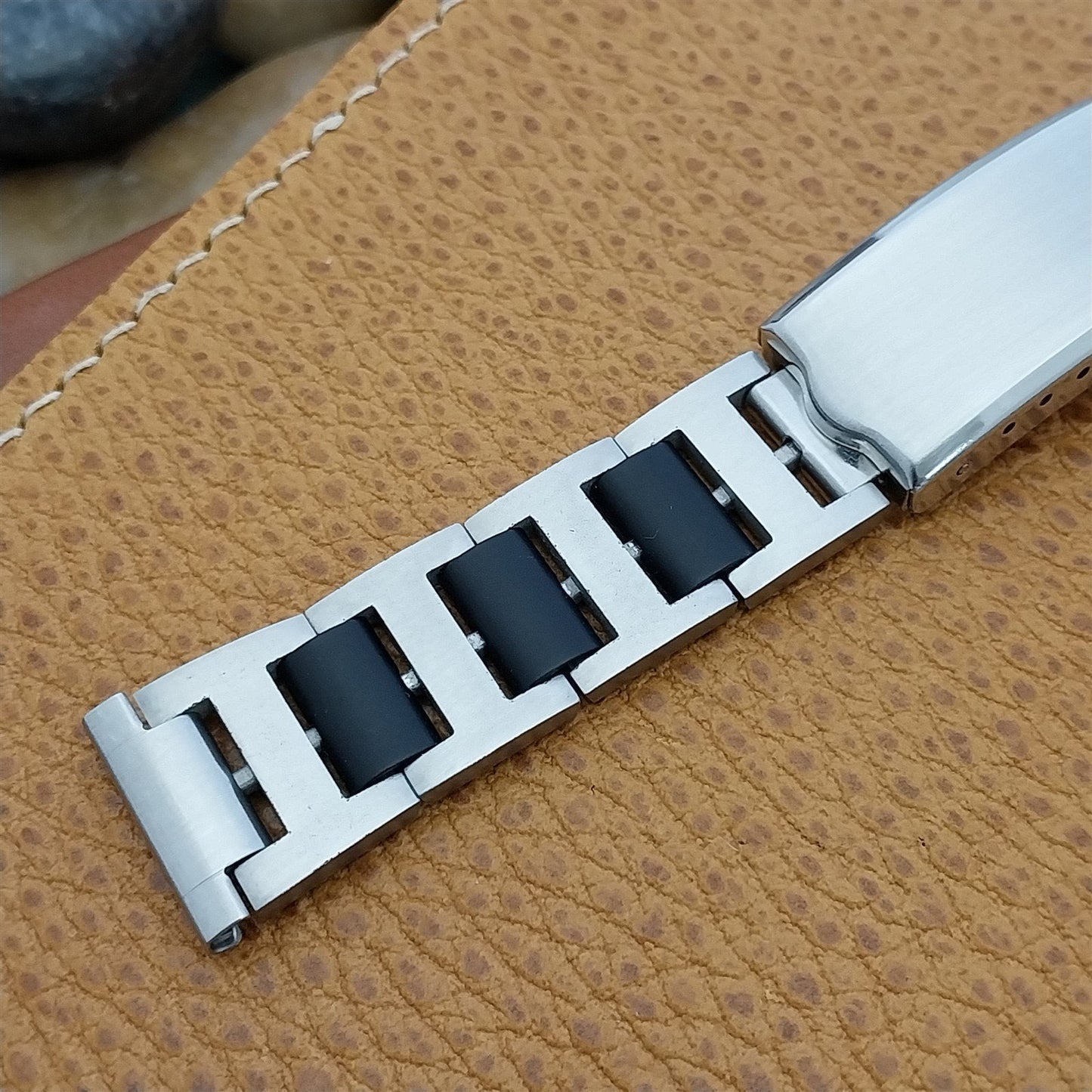 17.2mm Stainless Steel Solid-Link JB Champion Unused 1960s Vintage Watch Band