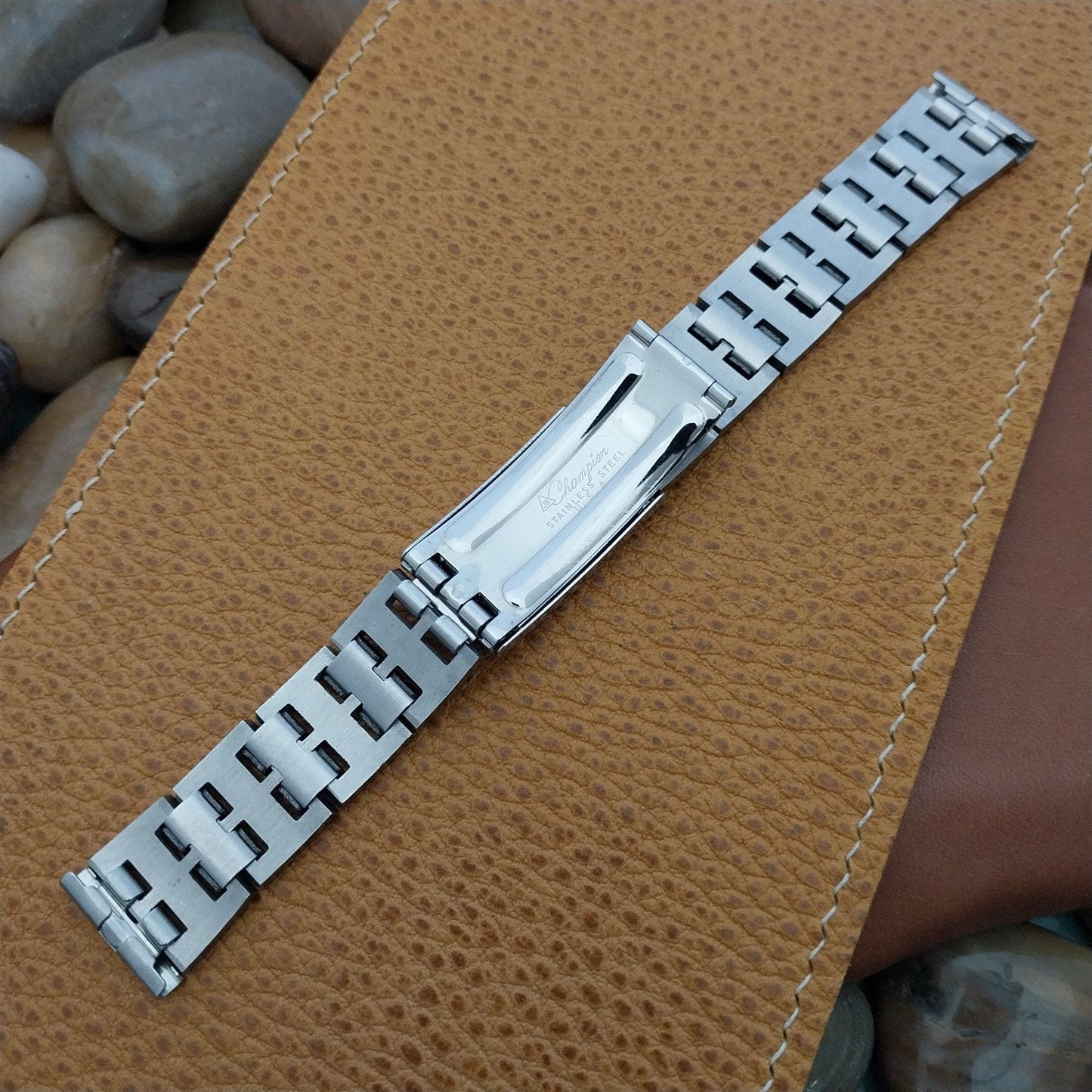 17.2mm Stainless Steel Solid-Link JB Champion Unused 1960s Vintage Watch Band