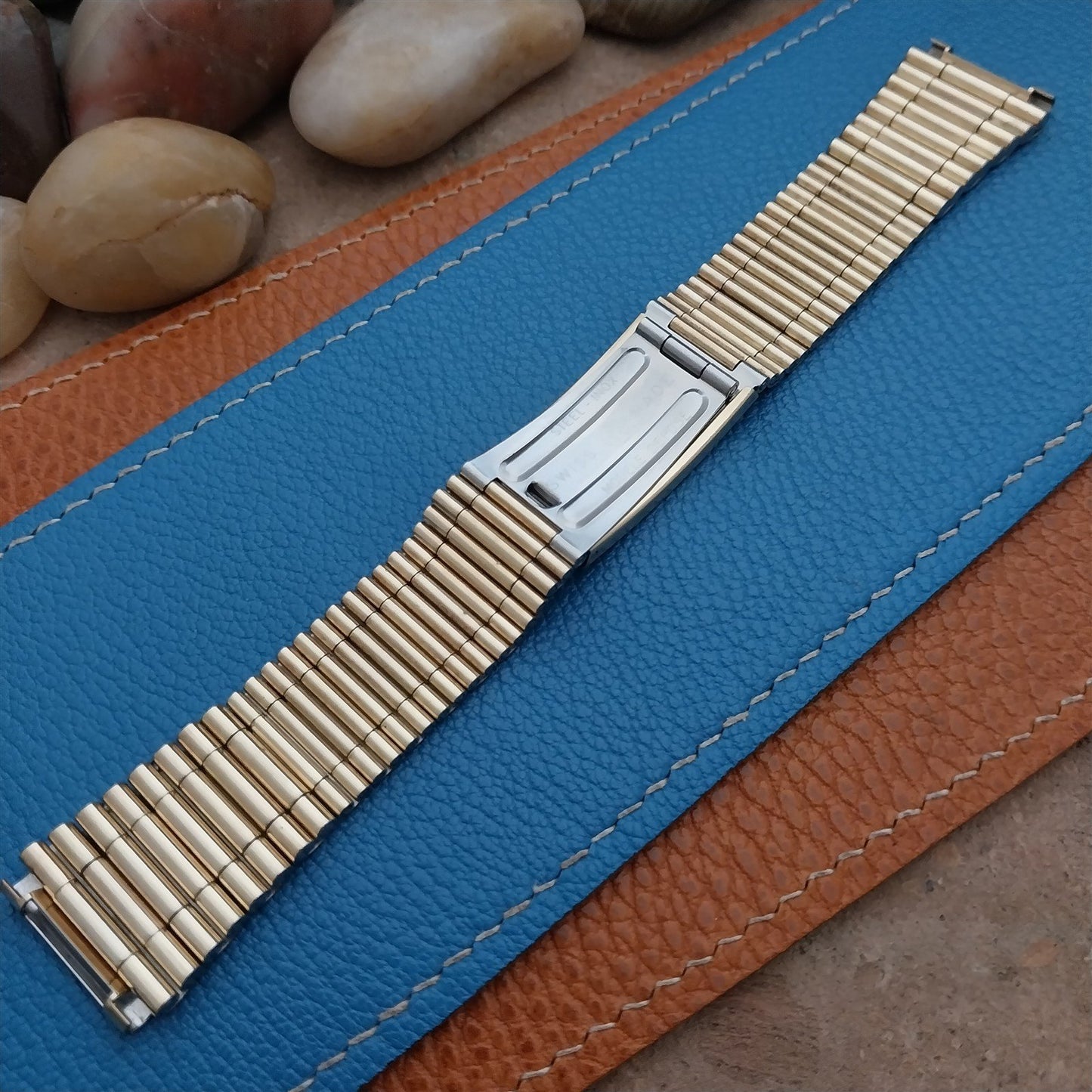 Vintage Zodiac 20mm Flared Swiss NSA Yellow Gold Plate Unused Classic Watch Band