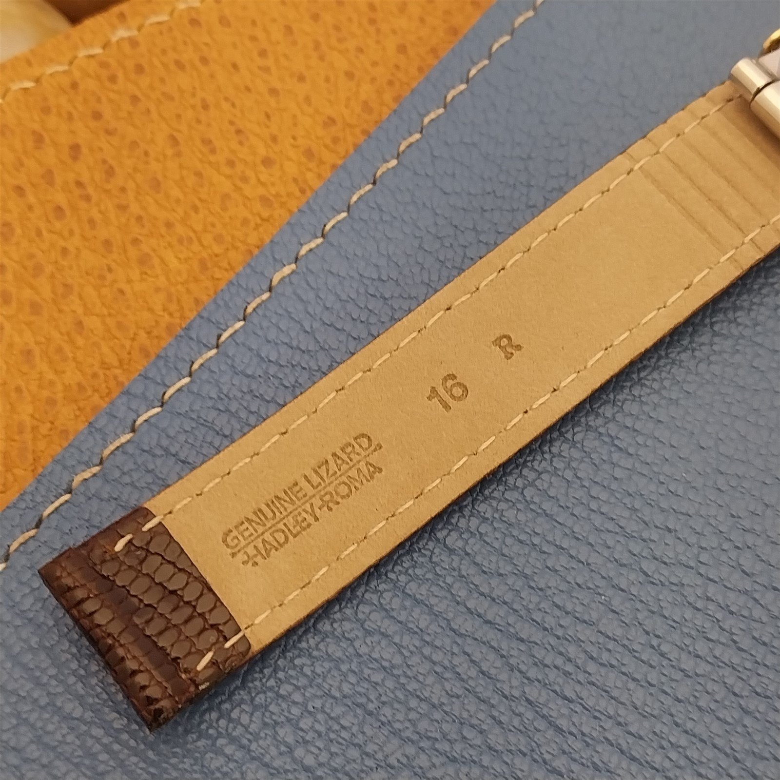 16mm Hadley Roma Burgundy Lizard Watch Band & Gold-Tone Butterfly Buckle