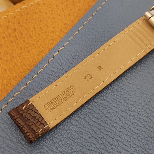 16mm Hadley Roma Burgundy Lizard Watch Band & Gold-Tone Butterfly Buckle