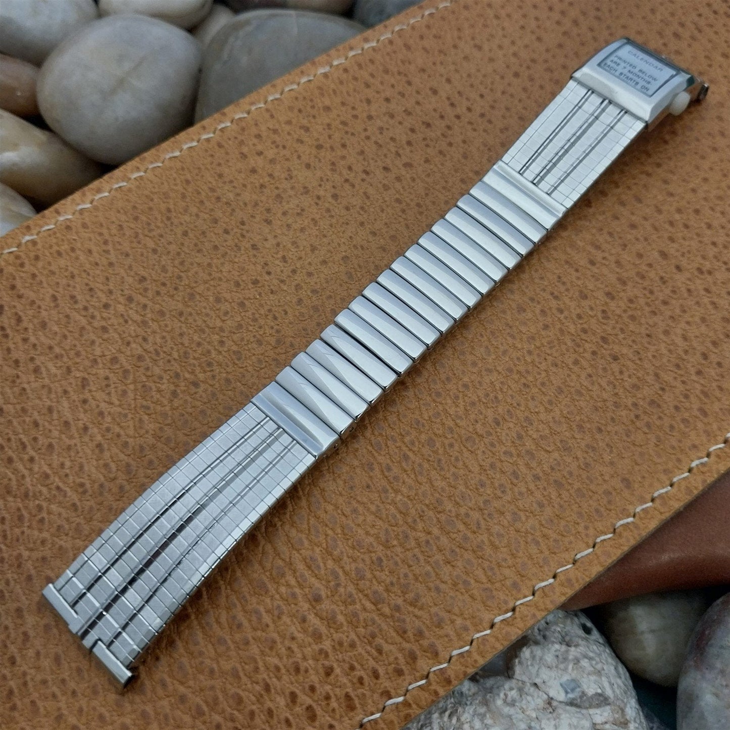 19mm Stainless Steel Perpetual Calendar JB Champion 1960s nos Vintage Watch Band