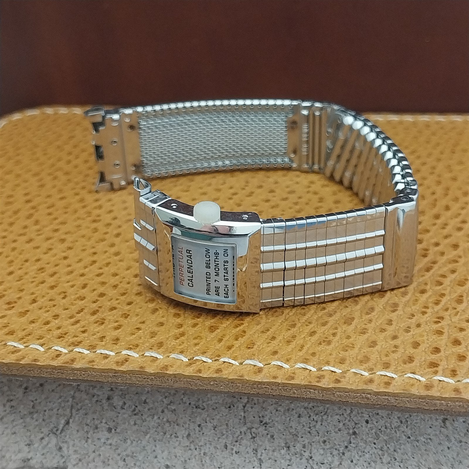 19mm Stainless Steel Perpetual Calendar JB Champion 1960s nos Vintage Watch Band
