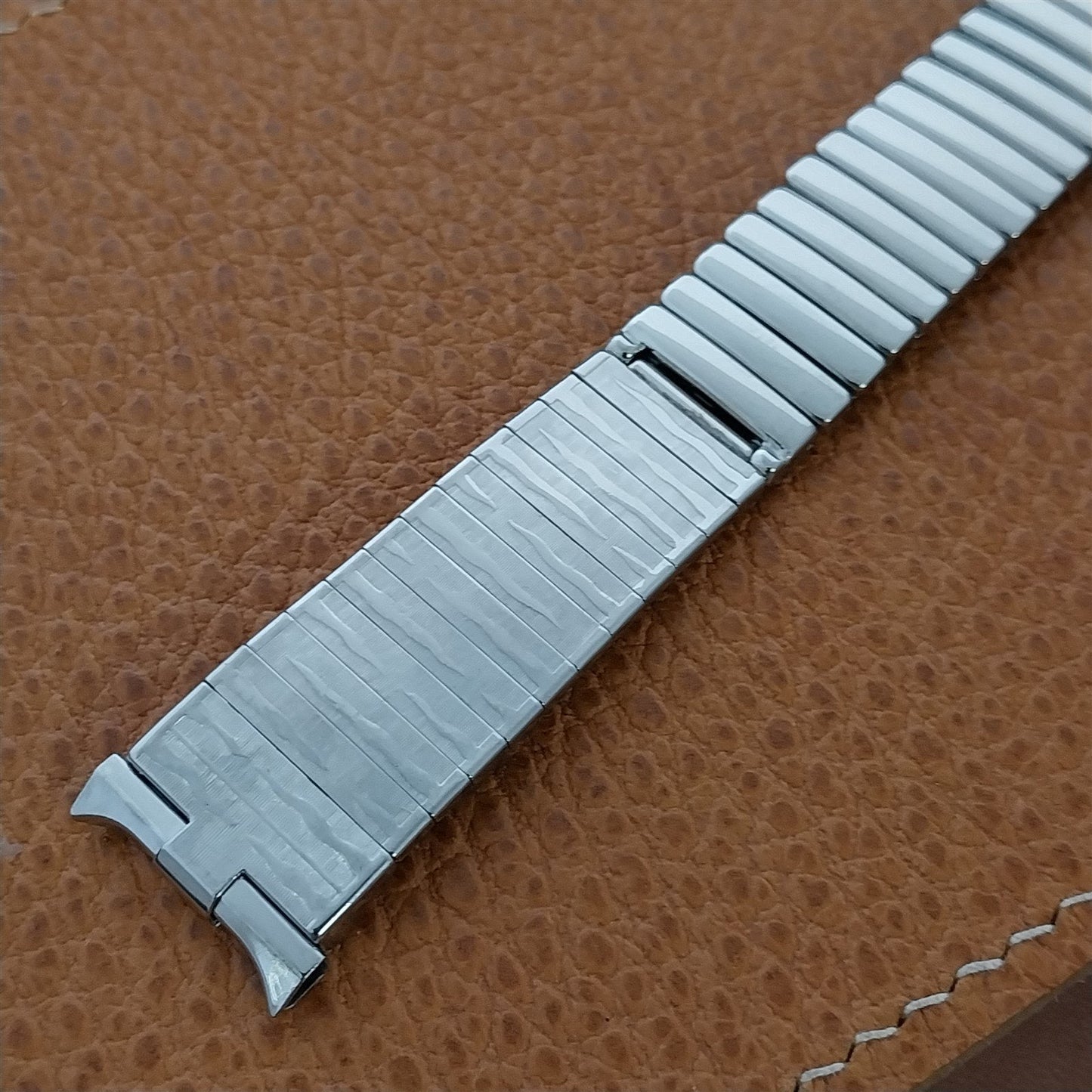 19mm 18mm JB Champion USA Tiger Stripe Stainless Steel 1960s Vintage Watch Band