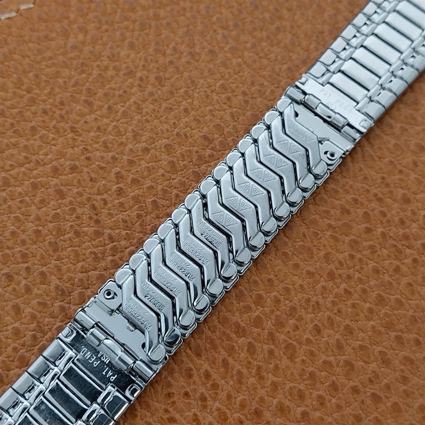 19mm 18mm JB Champion USA Tiger Stripe Stainless Steel 1960s Vintage Watch Band