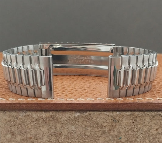 1960s 17mm Stainless Steel JB Champion USA nos Vintage Watch Band