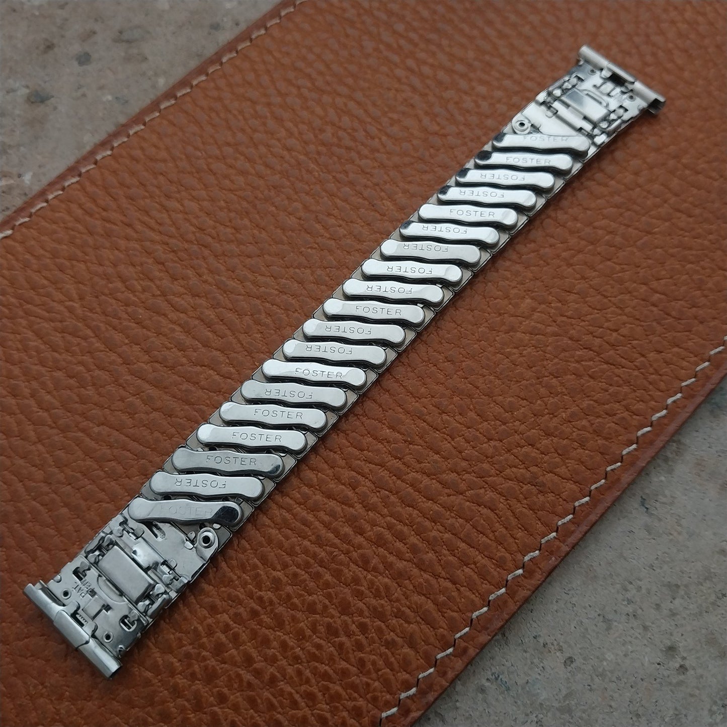 Foster 16mm 18mm 19mm Stainless Steel Short Expansion 1950s Watch Band