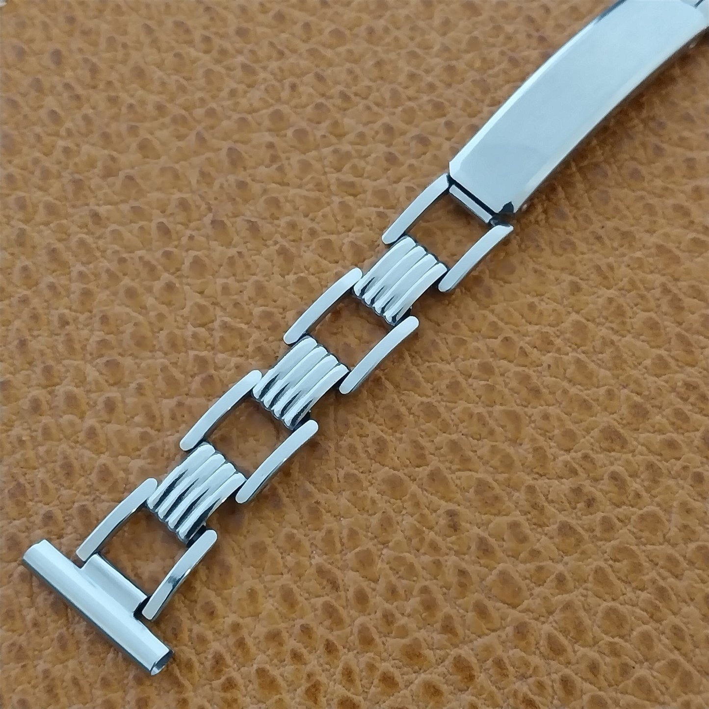 5/8" Gemex 1940s Art Deco Stainless Steel Vintage Watch Band