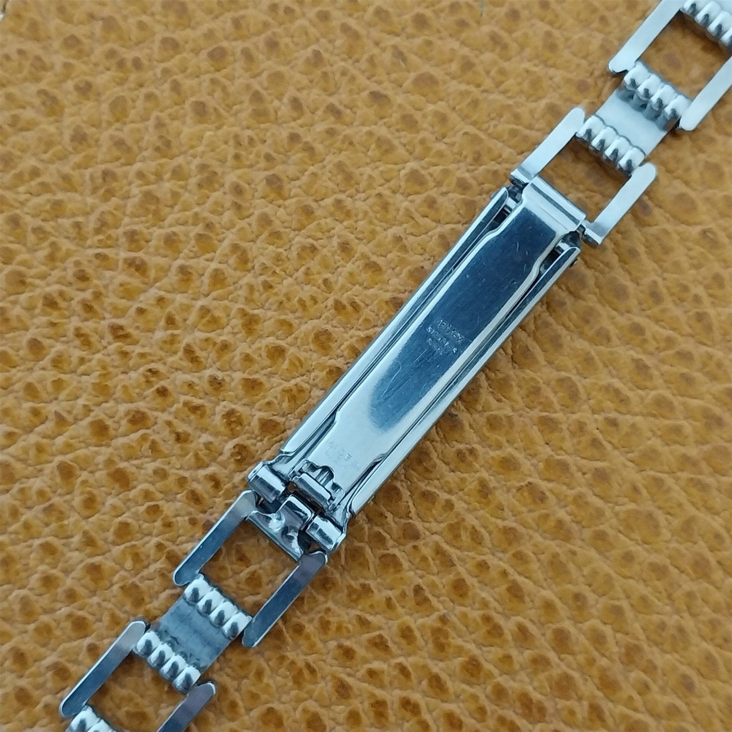 5/8" Gemex 1940s Art Deco Stainless Steel Vintage Watch Band