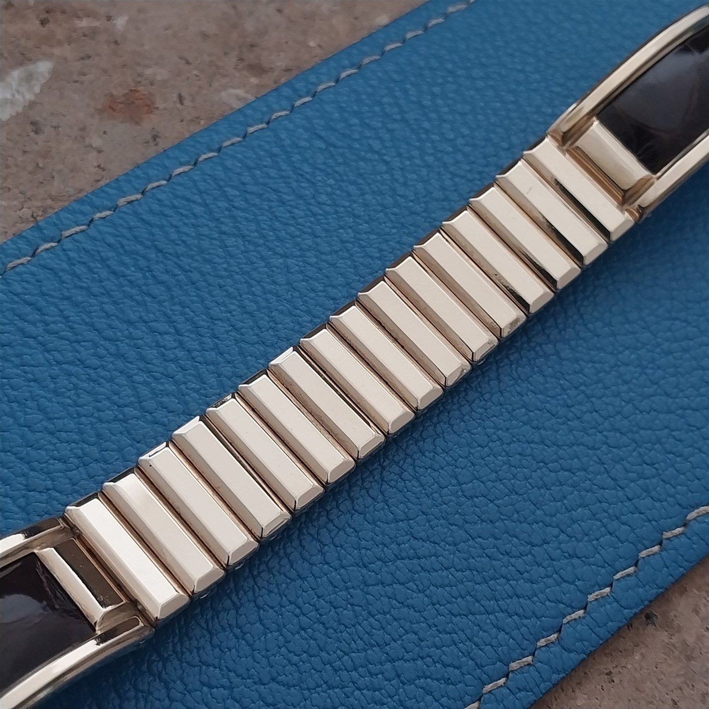 5/8" Gold-Filled & Alligator Bretton Classic nos 1940s Vintage Watch Band
