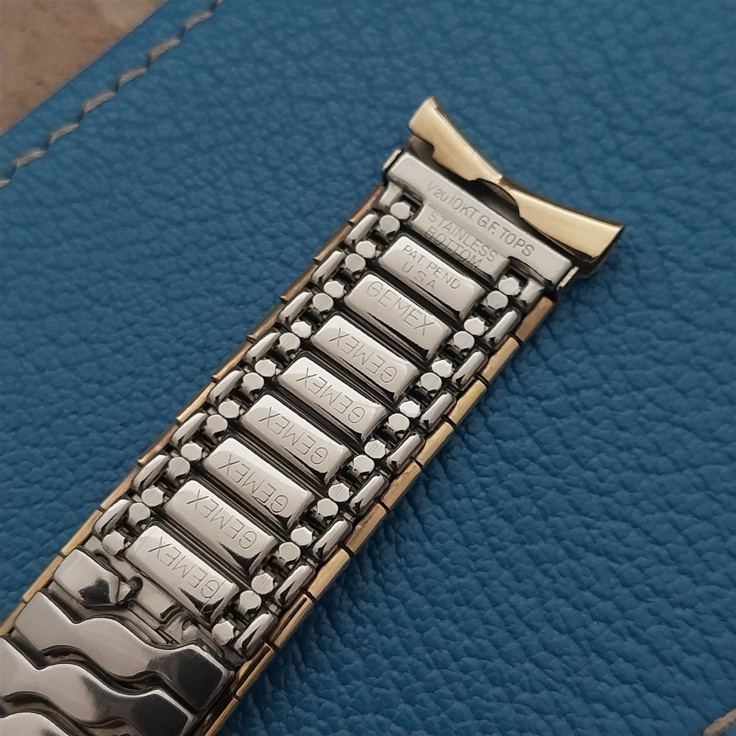 Classic Gemex wide 10k Yellow Gold-Filled nos 19mm 1950s old-stock Watch Band