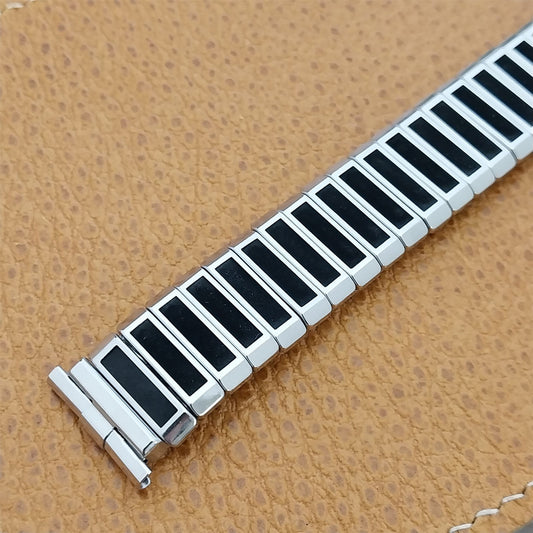 19mm 18mm JB Champion USA Stainless Steel & Corfam nos 1960s Vintage Watch Band