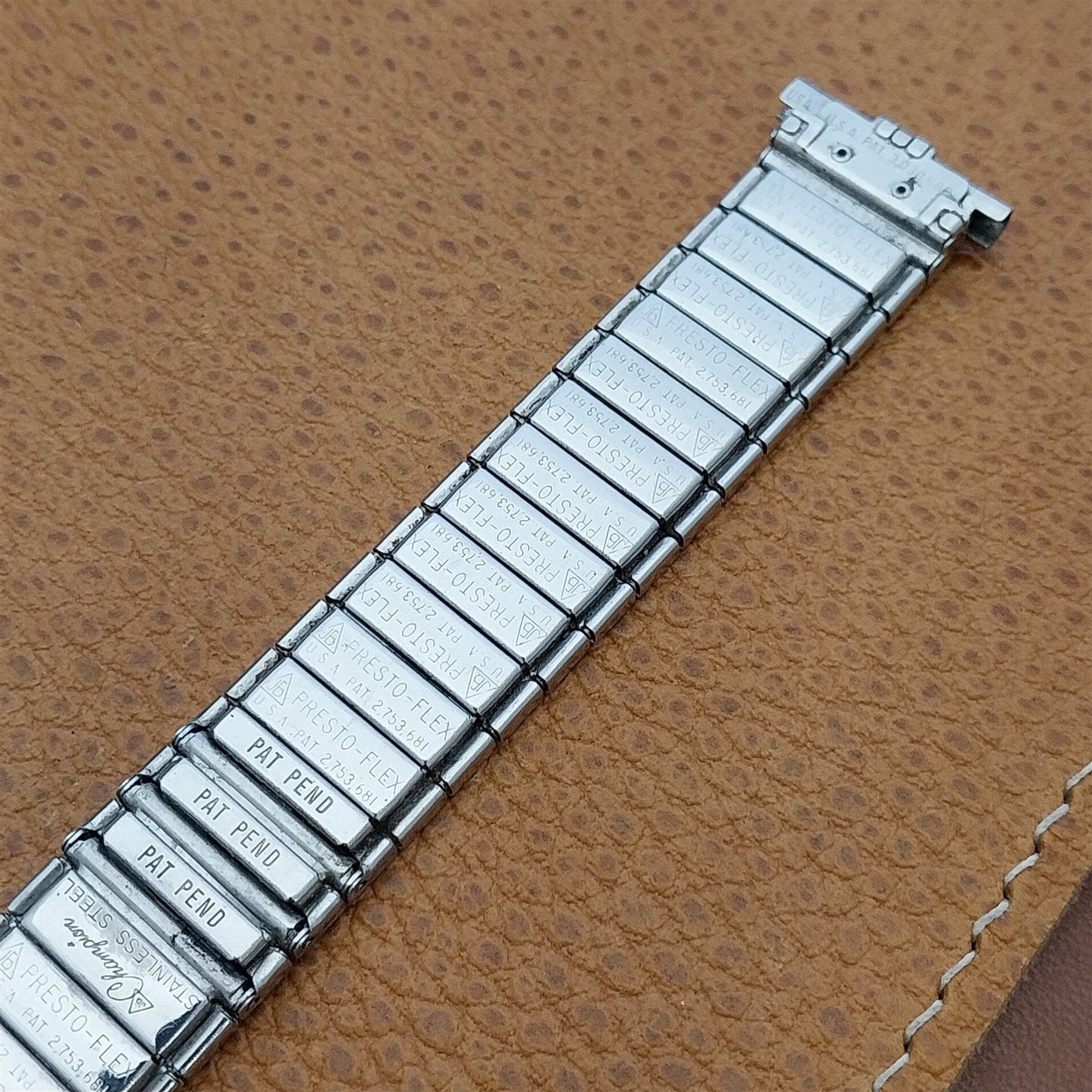 1960s 19mm 18mm JB Champion USA Slim Stainless Steel Unused Vintage Watch Band