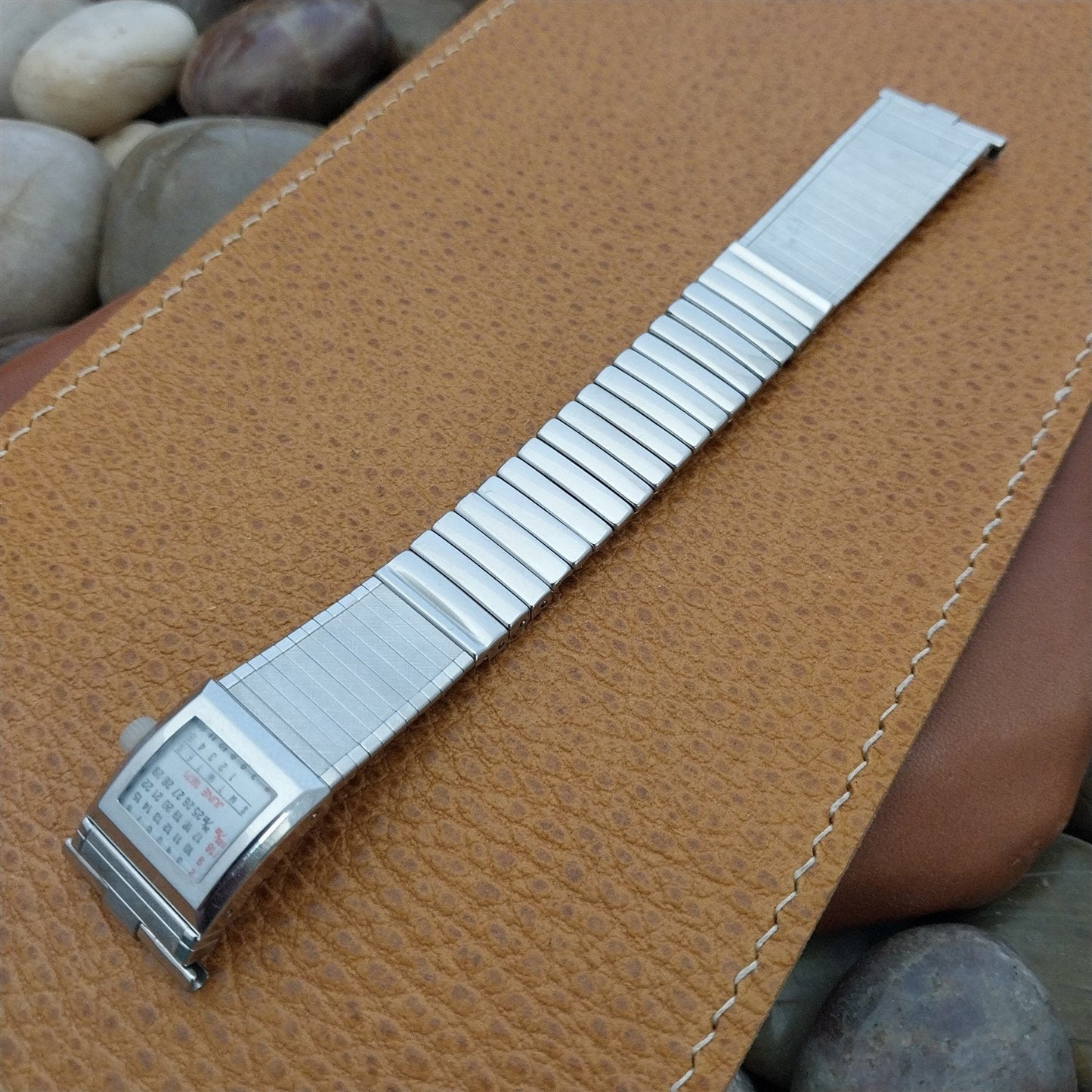 19mm Stainless Steel Perpetual Calendar JB Champion 1960s nos Vintage Watch Band