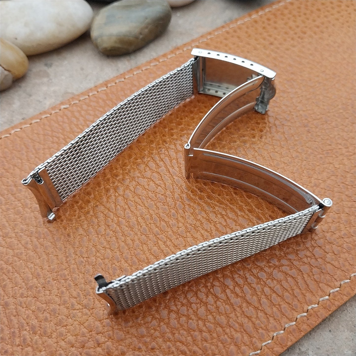 1960s Vintage Accutron Stainless Steel Mesh 17.2mm Unused Classic Watch Band