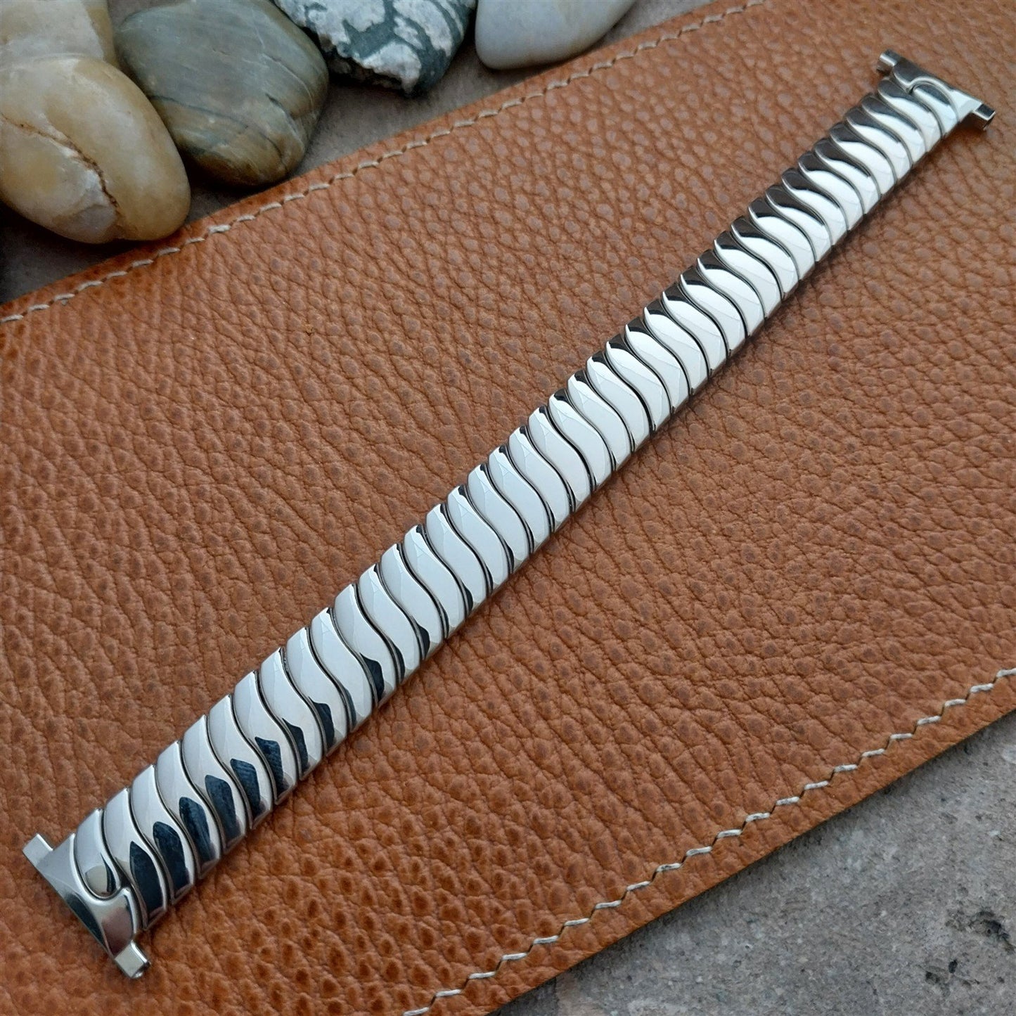 Long 12k White Gold-Filled Classic JB Champion Classic 1940s Vintage Watch Band