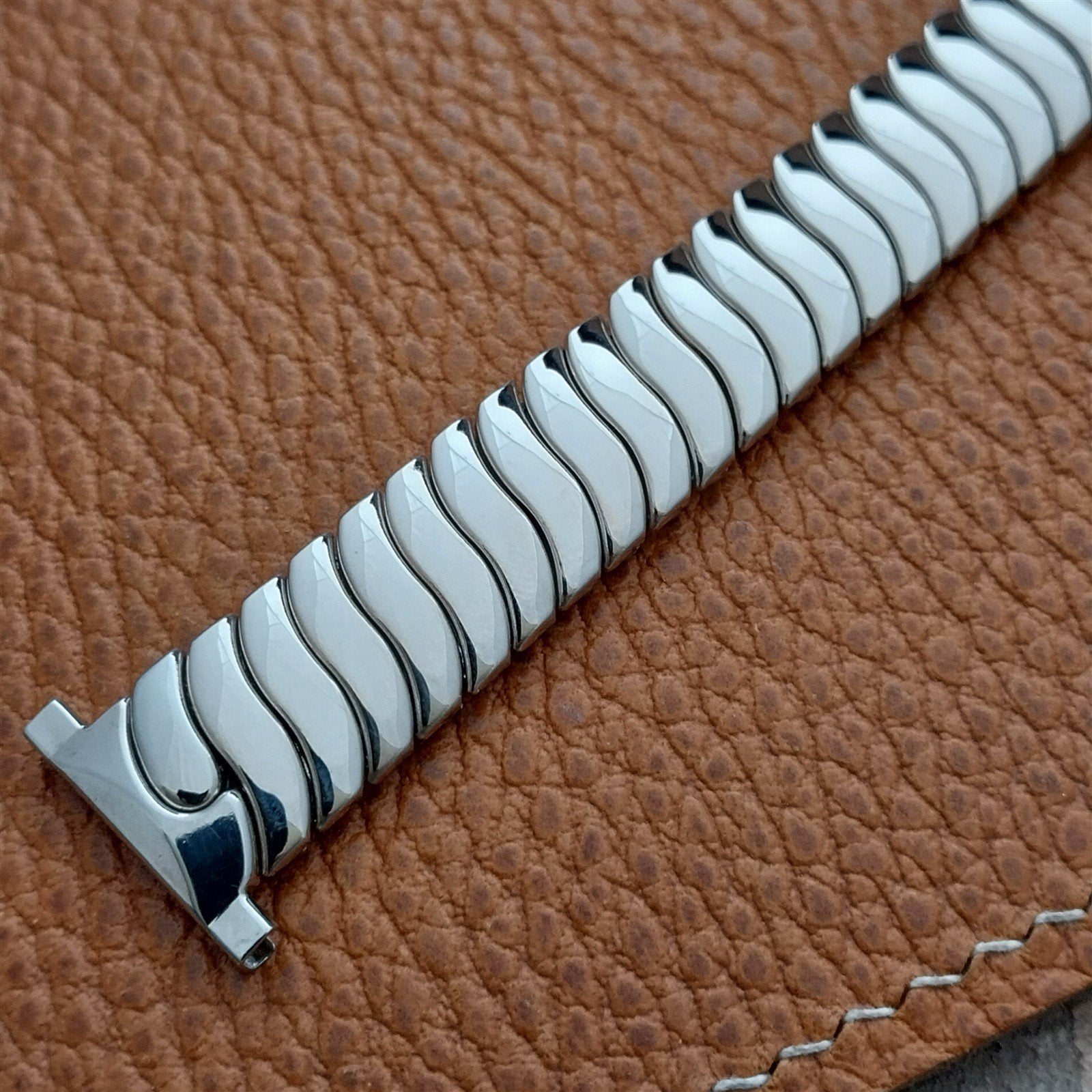 Long 12k White Gold-Filled Classic JB Champion Classic 1940s Vintage Watch Band