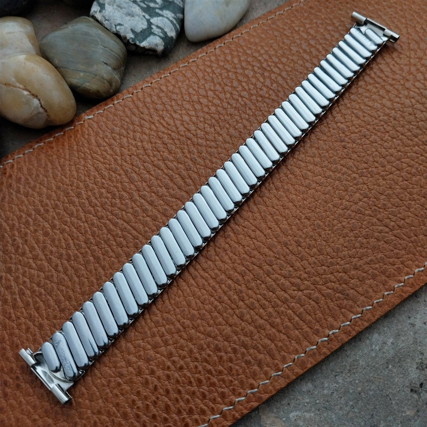 Long 12k White Gold-Filled Classic JB Champion Classic 1940s Vintage Watch Band
