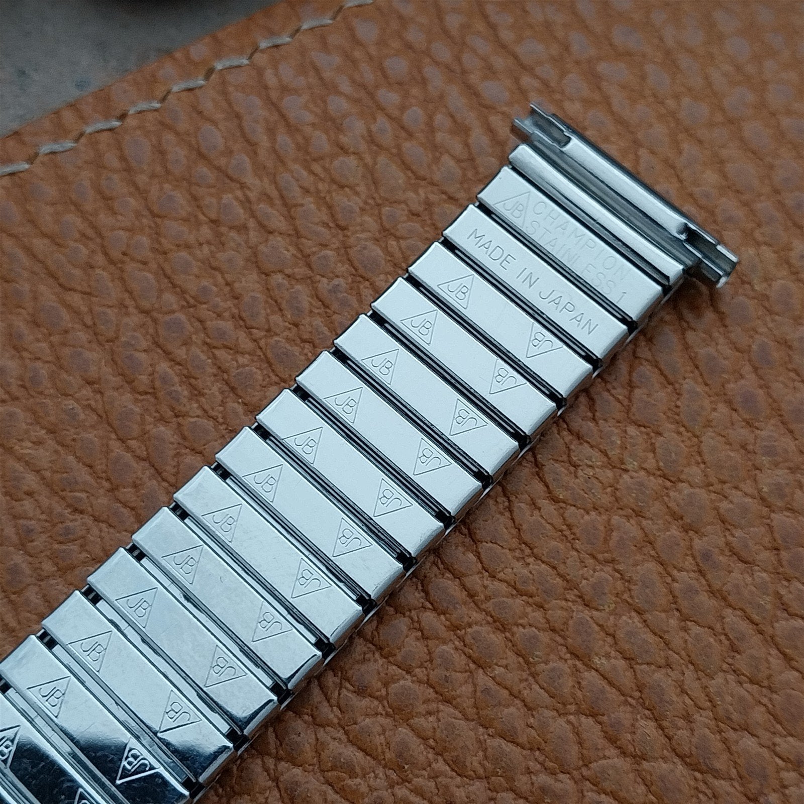 JB Champion Long Stainless Steel Stretch 1970s Vintage Watch Band 16mm 18mm 19mm