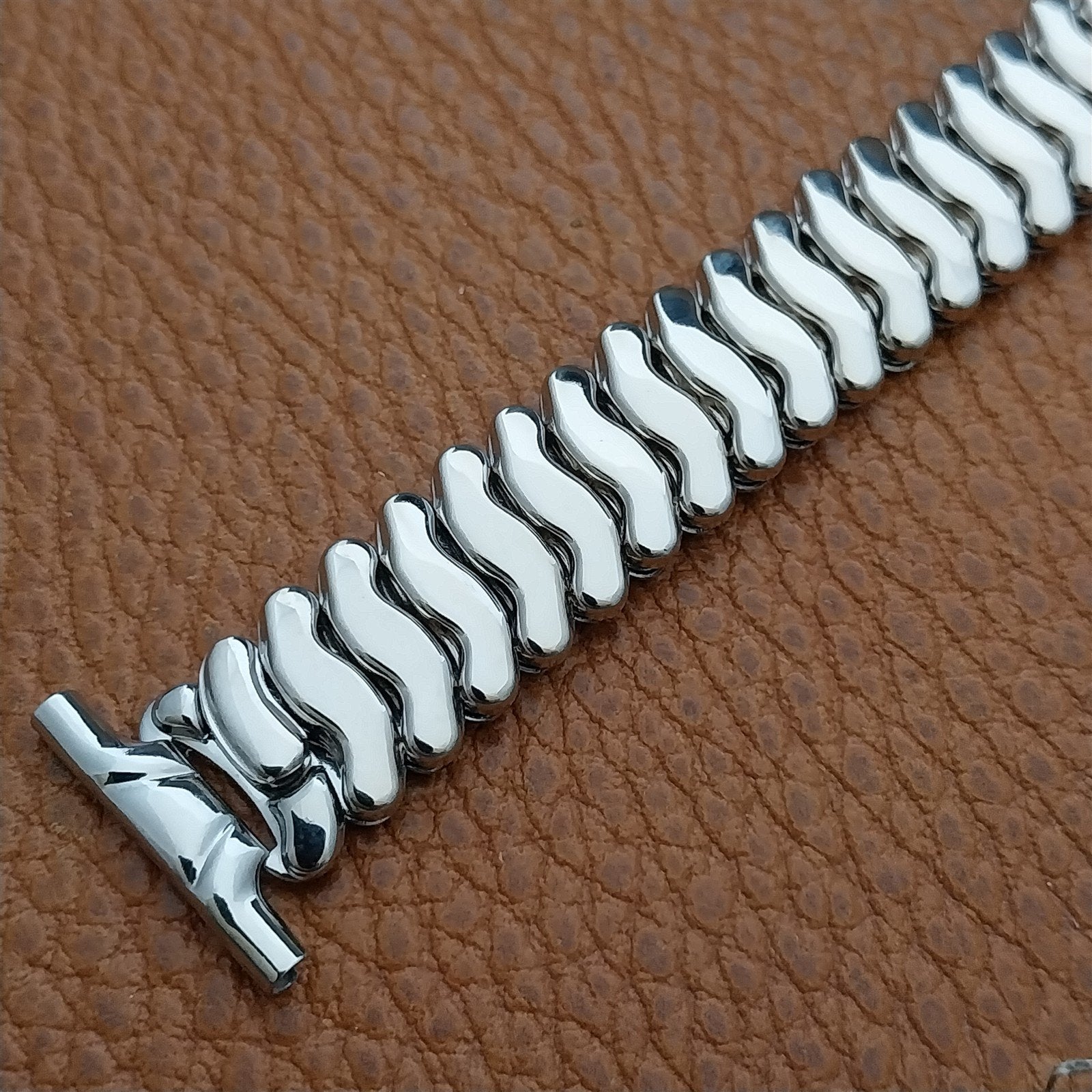 40s Vintage 19mm 18mm 16mm White Gold-Fill Classic JB Champion Short Watch Band