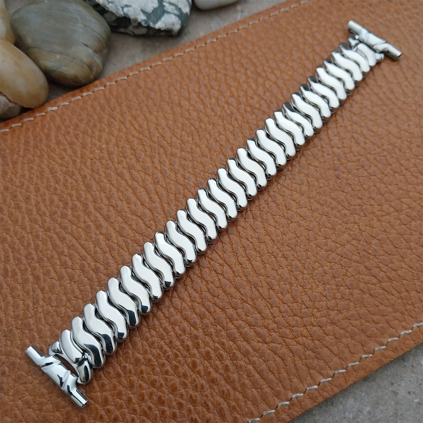 40s Vintage 19mm 18mm 16mm White Gold-Fill Classic JB Champion Short Watch Band