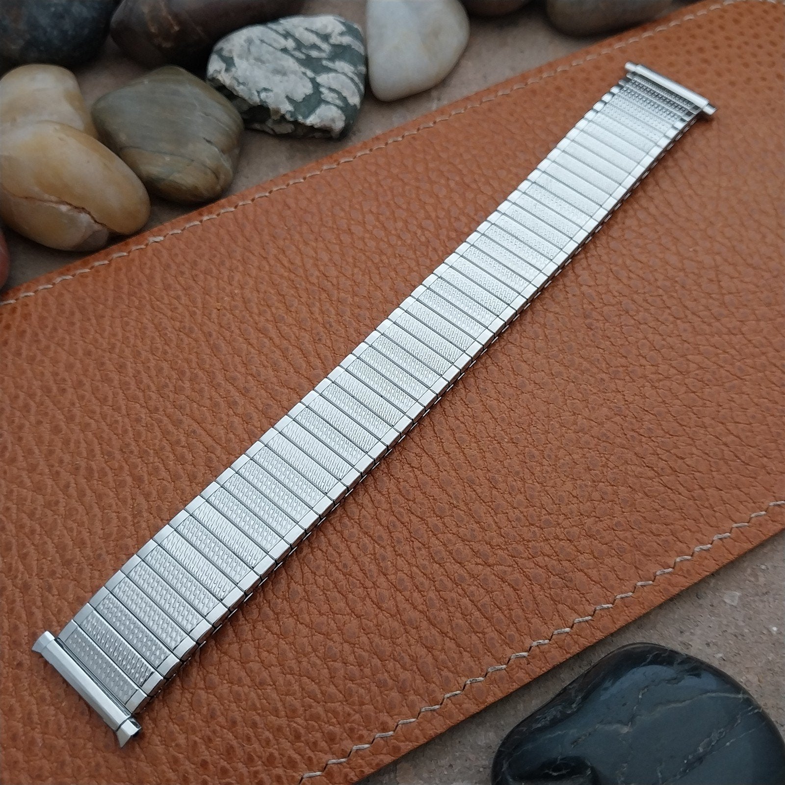 18mm 19mm 20mm JB Champion Stainless Steel Stretch NOS 1970s Vintage Watch Band