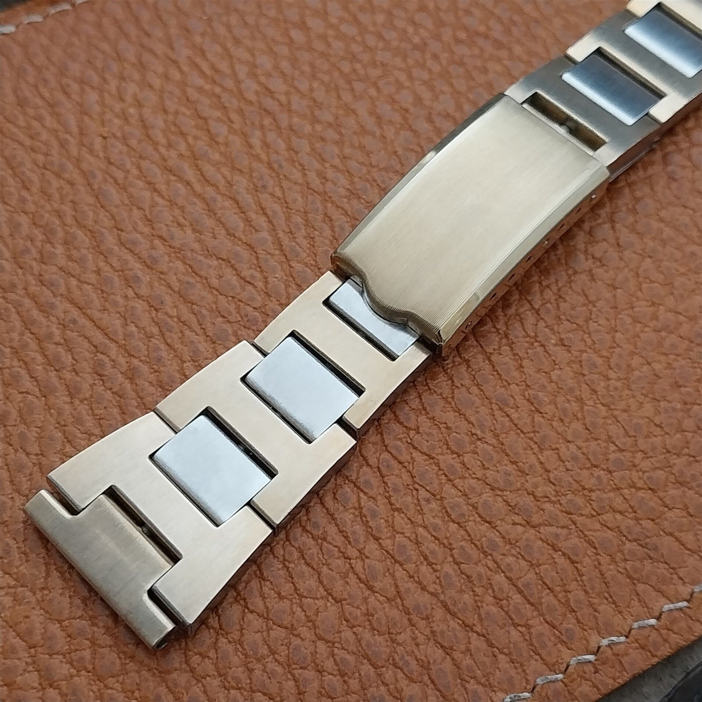 Vintage 20mm JB Champion Gold & Stainless Steel H-Link Unused Short Watch Band