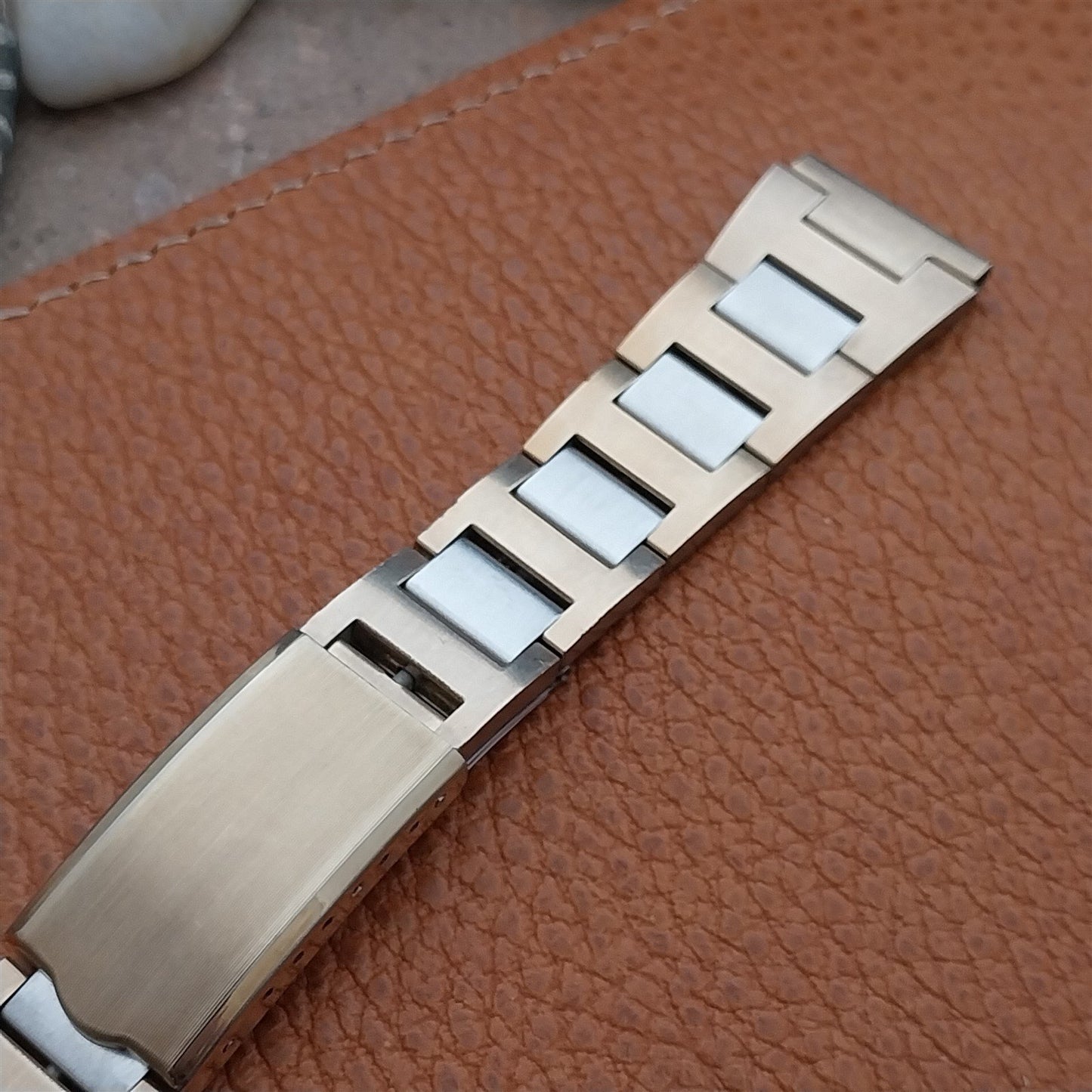 Vintage 20mm JB Champion Gold & Stainless Steel H-Link Unused Short Watch Band