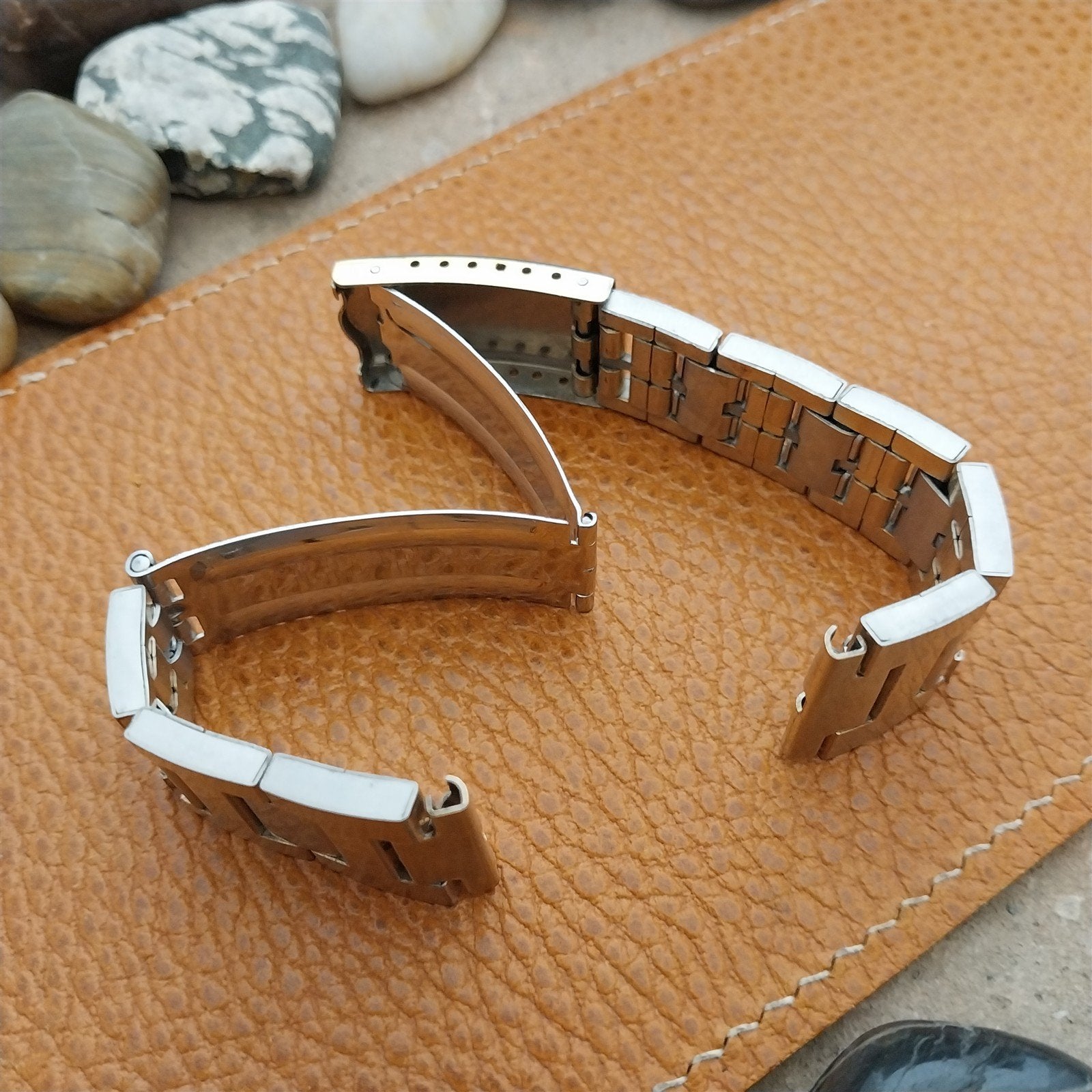 Vintage 20mm JB Champion Gold & Stainless Steel H-Link Unused Short Watch Band