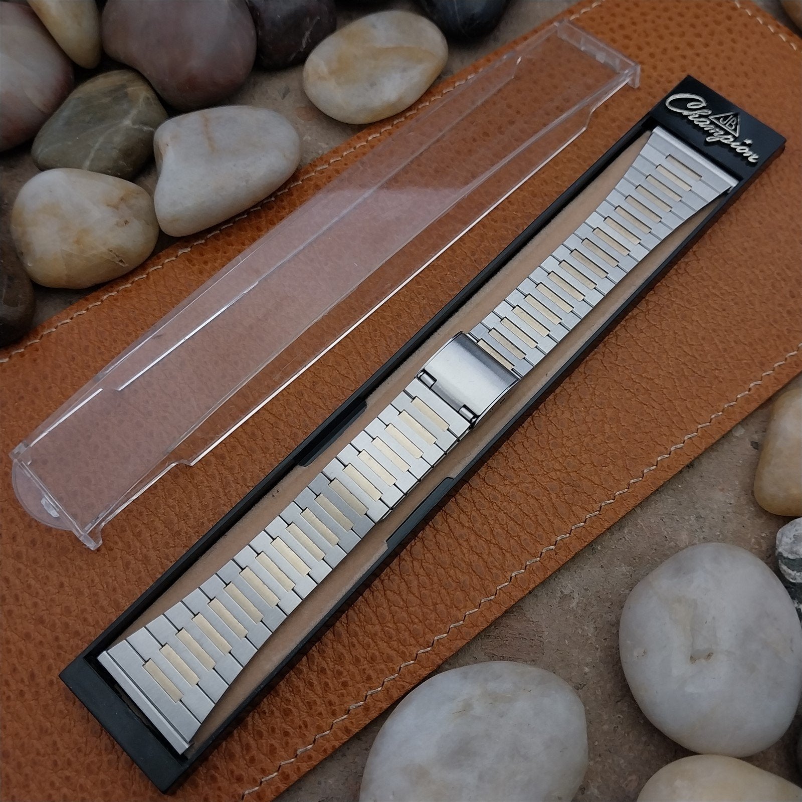 23mm Stainless Steel & Gold-Tone JB Champion 1970s Vintage Watch Band