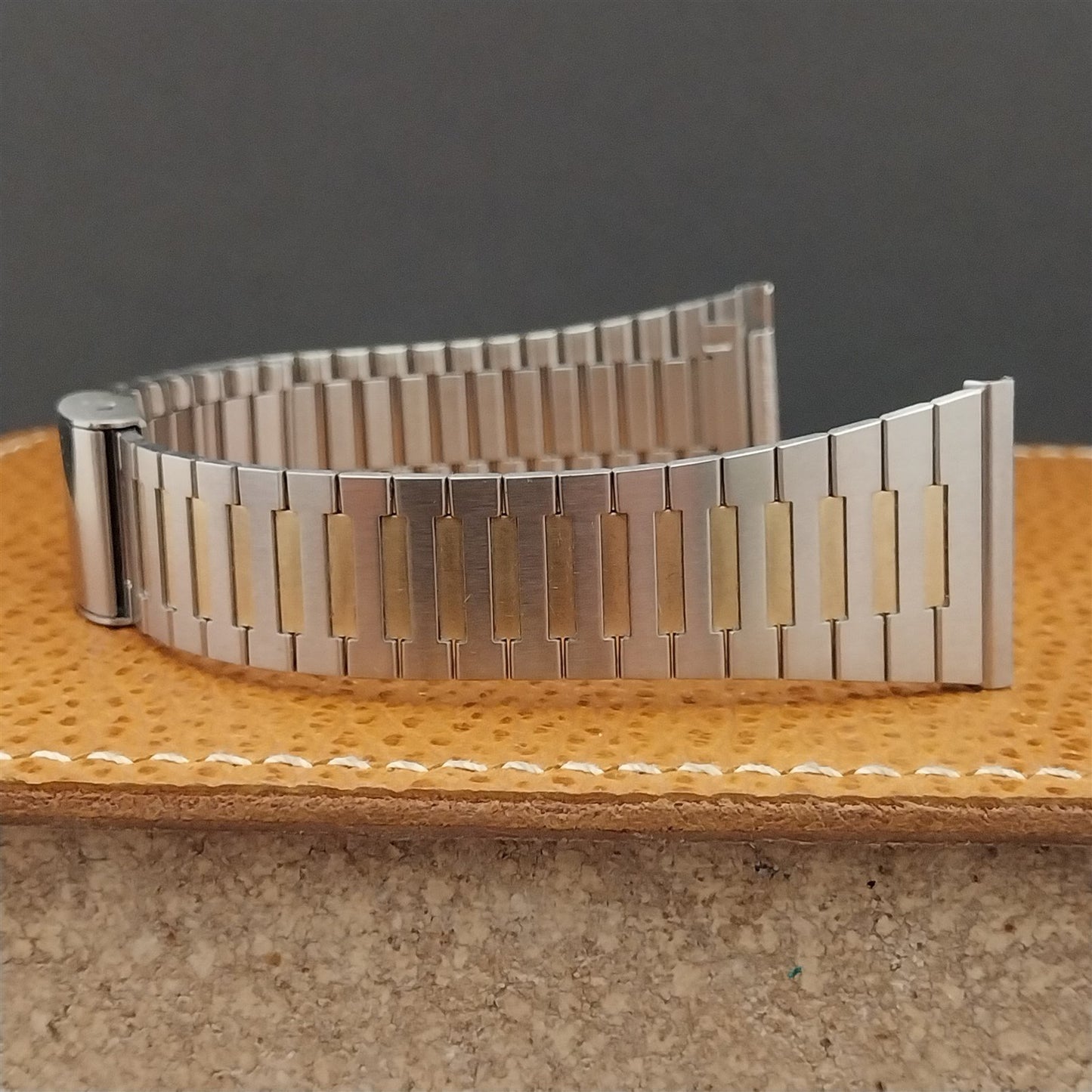 23mm Stainless Steel & Gold-Tone JB Champion 1970s Vintage Watch Band