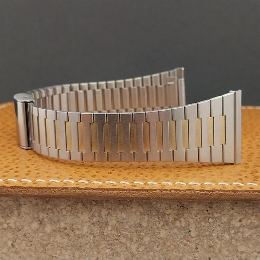 23mm Stainless Steel & Gold-Tone JB Champion 1970s Vintage Watch Band
