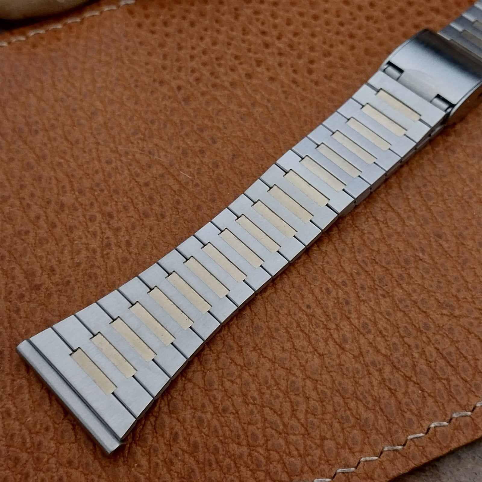 23mm Stainless Steel & Gold-Tone JB Champion 1970s Vintage Watch Band