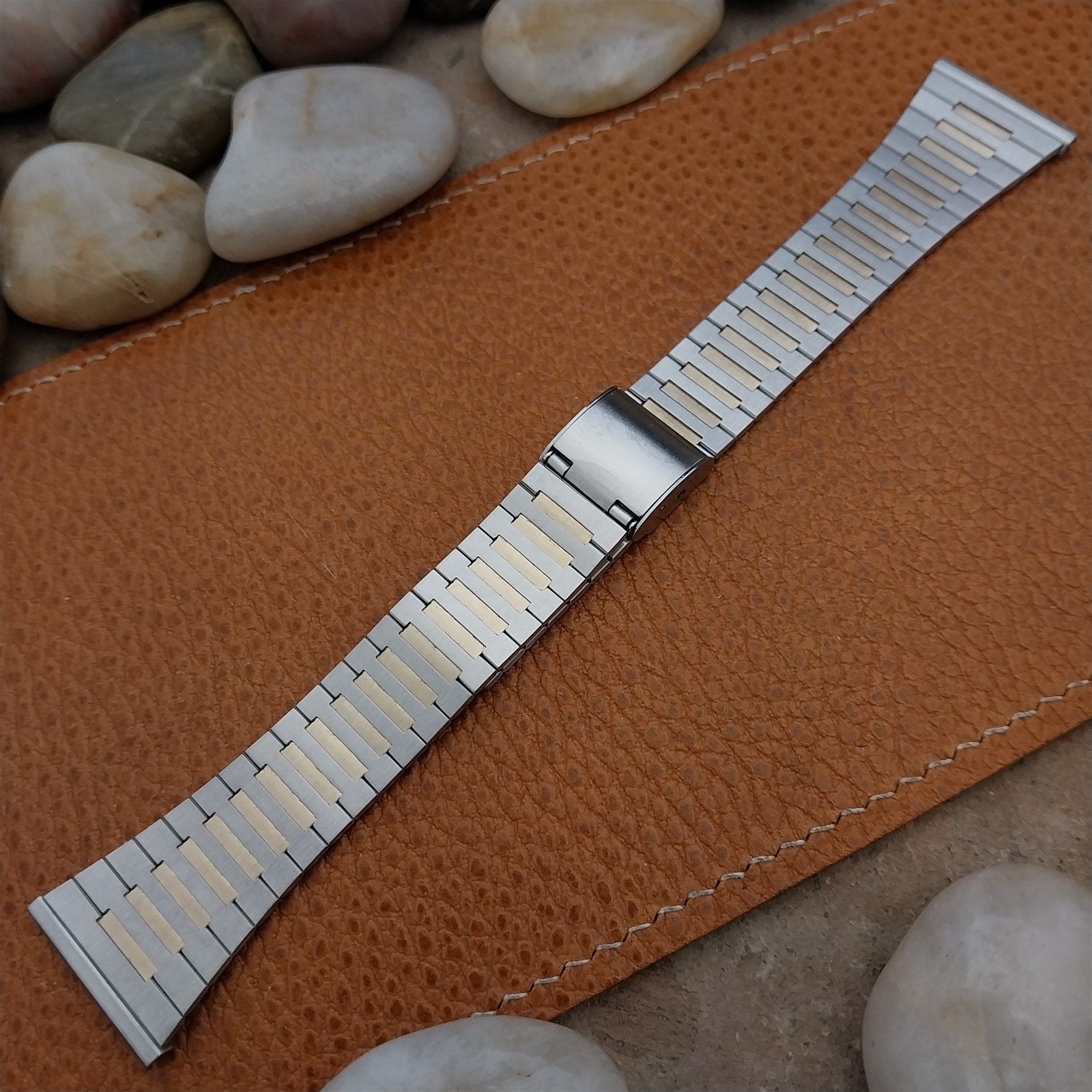 23mm Stainless Steel & Gold-Tone JB Champion 1970s Vintage Watch Band