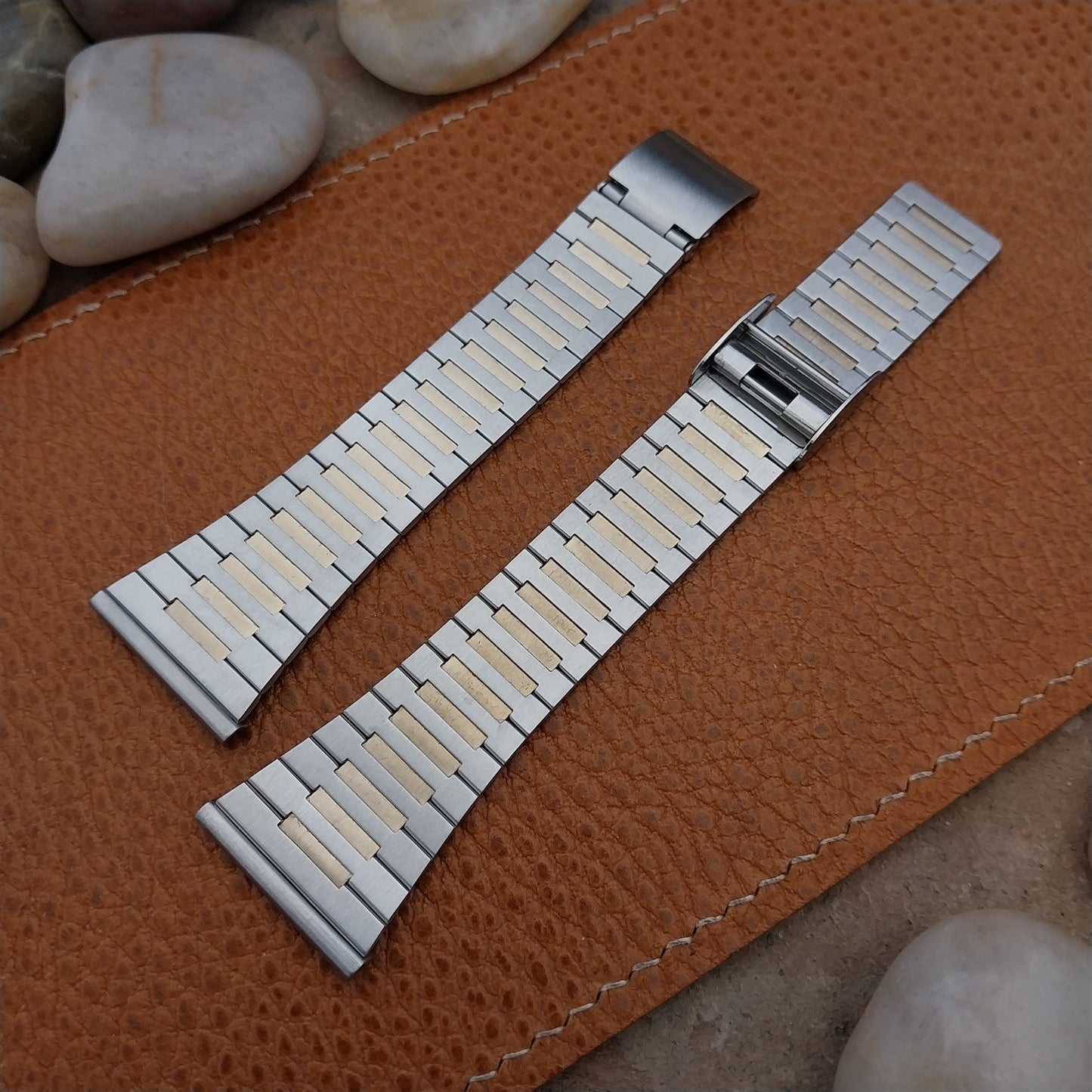 23mm Stainless Steel & Gold-Tone JB Champion 1970s Vintage Watch Band