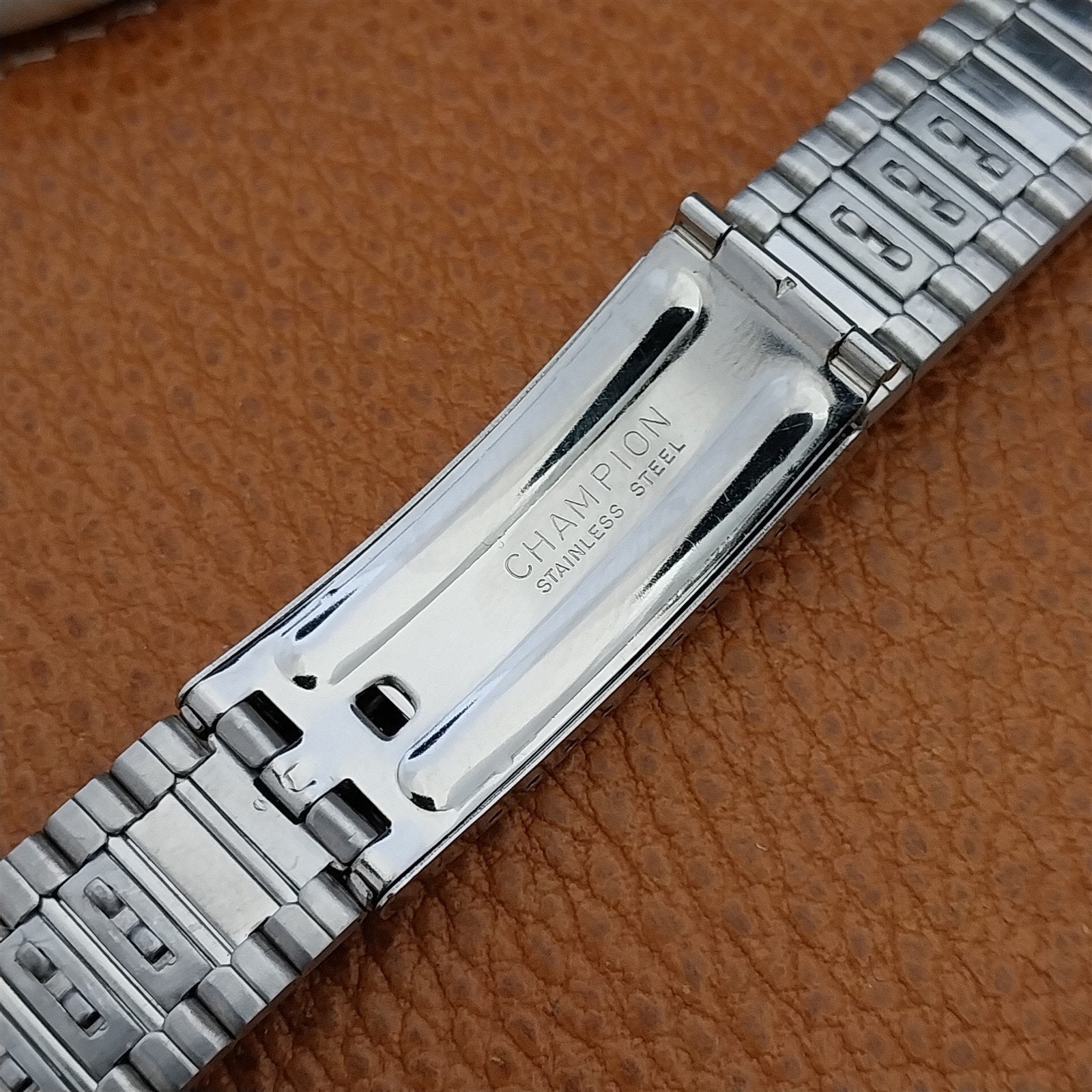 22mm JB Champion Flat-Link Stainless Steel NOS 1970s Vintage Watch Band