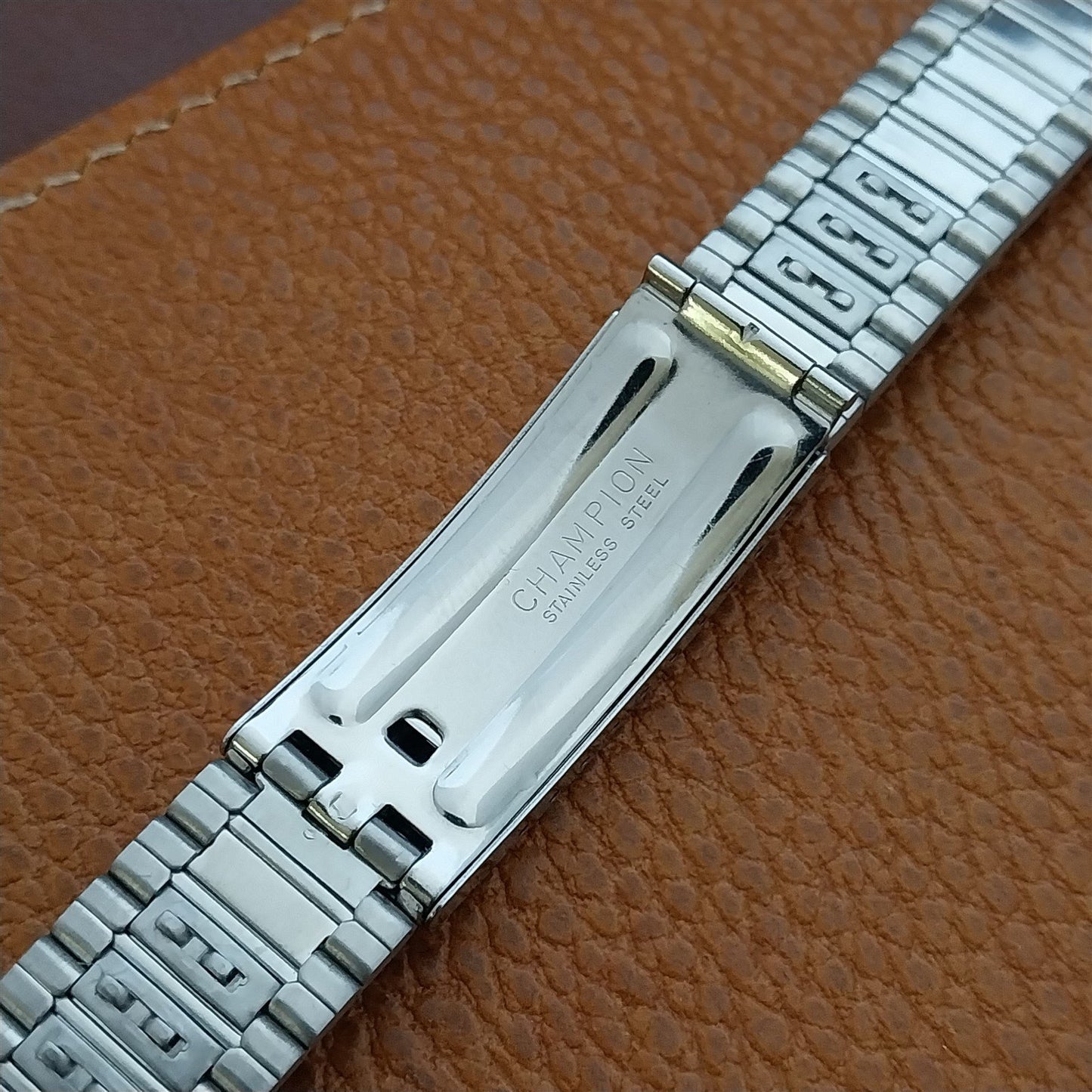 22mm JB Champion Flat-Link Stainless Steel NOS 1970s Vintage Watch Band