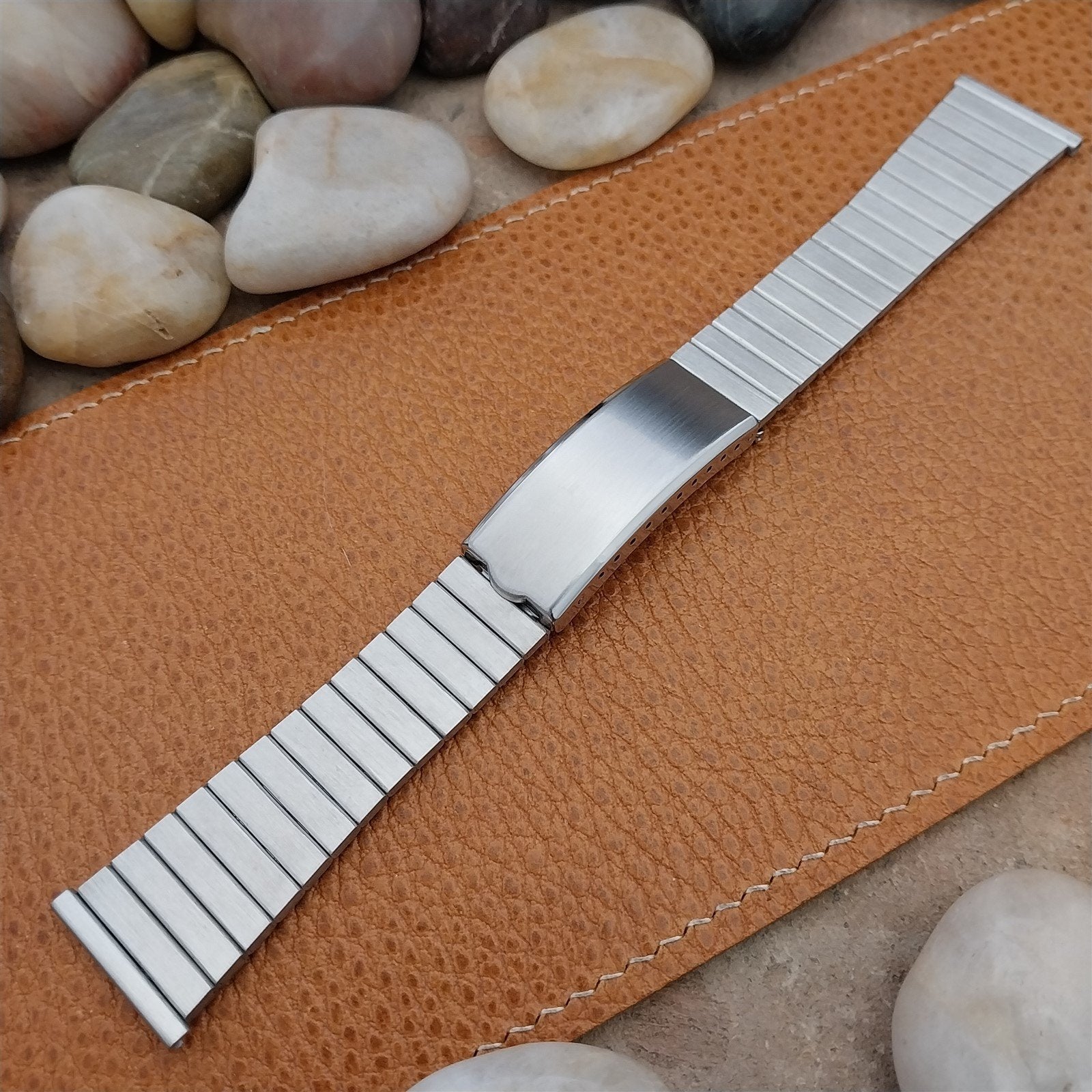 22mm JB Champion Flat-Link Stainless Steel NOS 1970s Vintage Watch Band