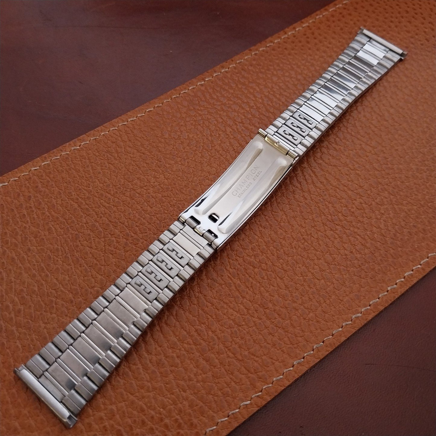 22mm JB Champion Flat-Link Stainless Steel NOS 1970s Vintage Watch Band