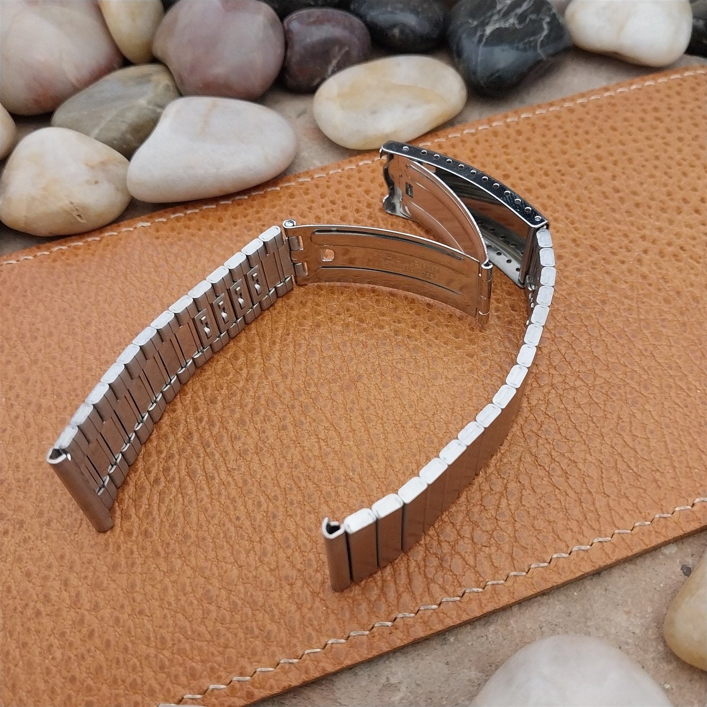 22mm JB Champion Flat-Link Stainless Steel NOS 1970s Vintage Watch Band